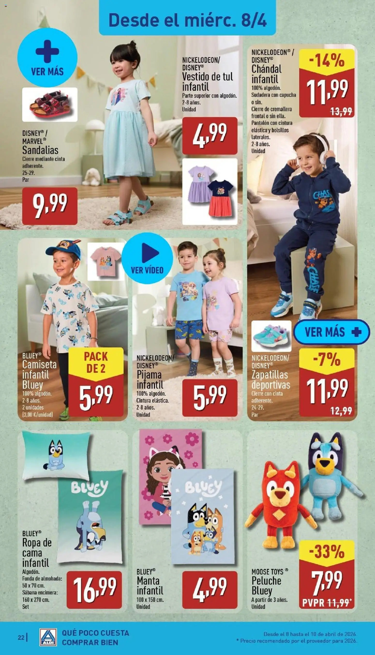 Aldi folleto Canarias │ válido desde el 06.04.2026 | Página: 22 | Productos: Manta, Funda, Κασέρι, Pijama infantil