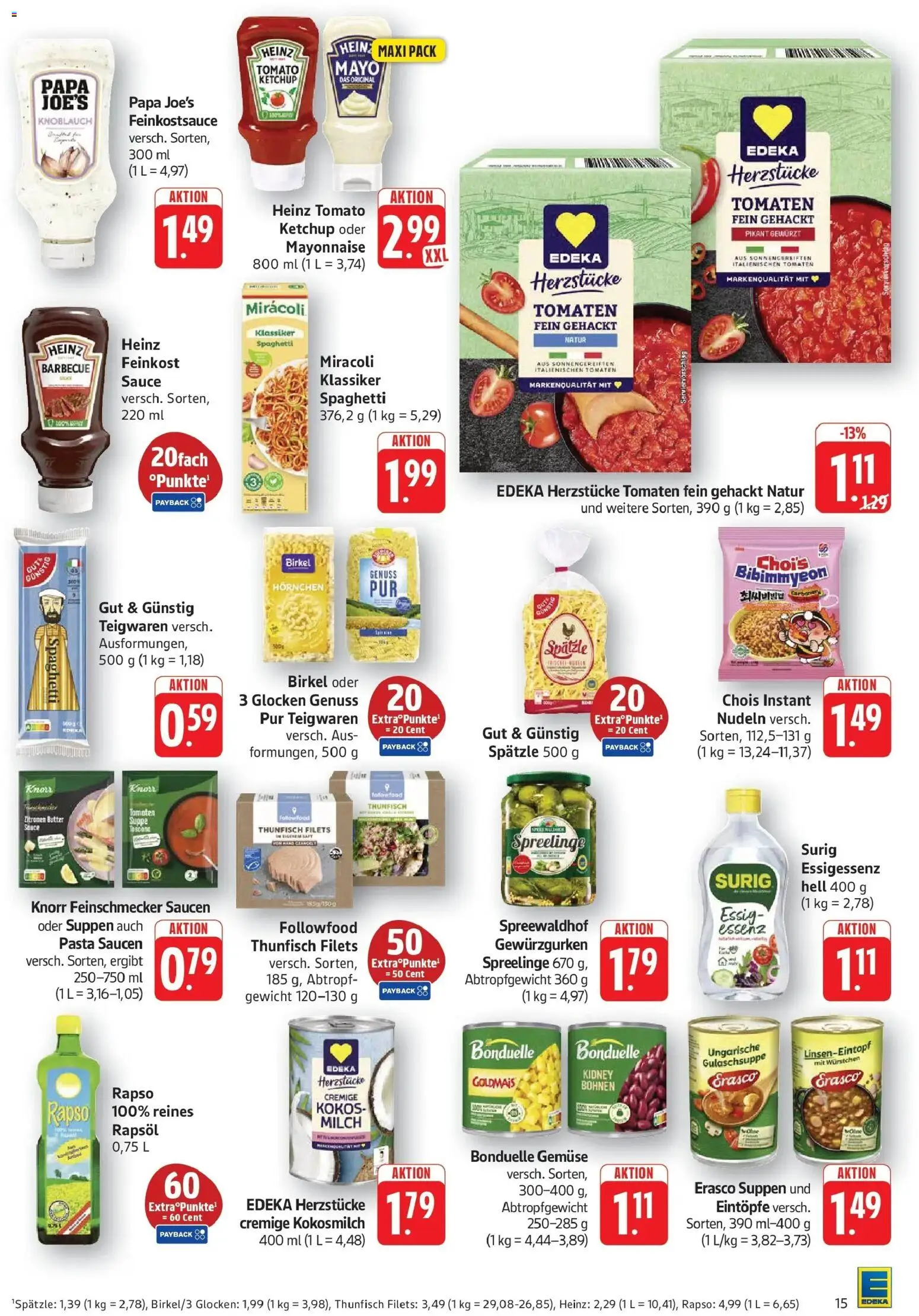 Edeka Prospekt Göppingen (ab 21.09.2026) » Angebote Online | Seite: 15 | Produkte: Gewicht, Essig, Knoblauch, Nudeln