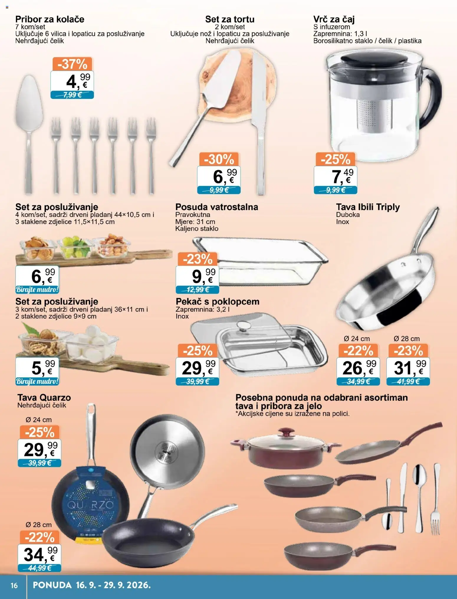 KTC katalog | vrijedi od 16.09.2026 | Stranica: 16 | Proizvodi: Pekac, Vrc, Čaj, Tava
