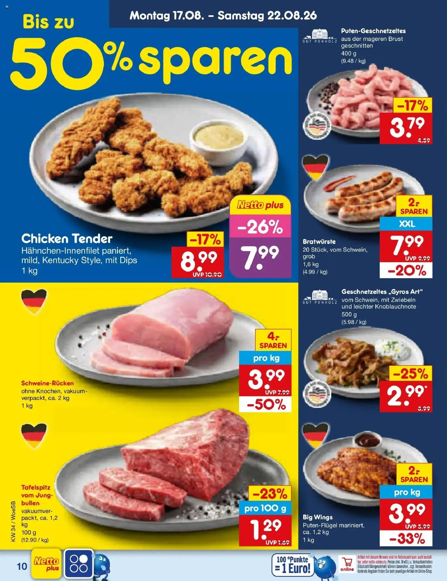 Netto Marken-Discount Prospekt Gemmingen – gültig ab 17.08.2026 | Seite: 12 | Produkte: Tafelspitz, Zwiebeln, Schweinerucken