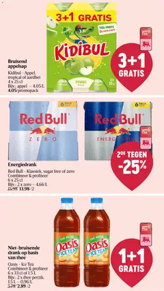 Niet-bruisende drank op basis van thee, Oasis - Ice Tea Combineer & profiteer 6 x 33 cl of 1,5 L - Voorbeeld van een folder van Delhaize, geldig van 30.04.2026 | Pagina: 29 | Producten: Thee, Red Bull, Aardbei, Gyömbérsör