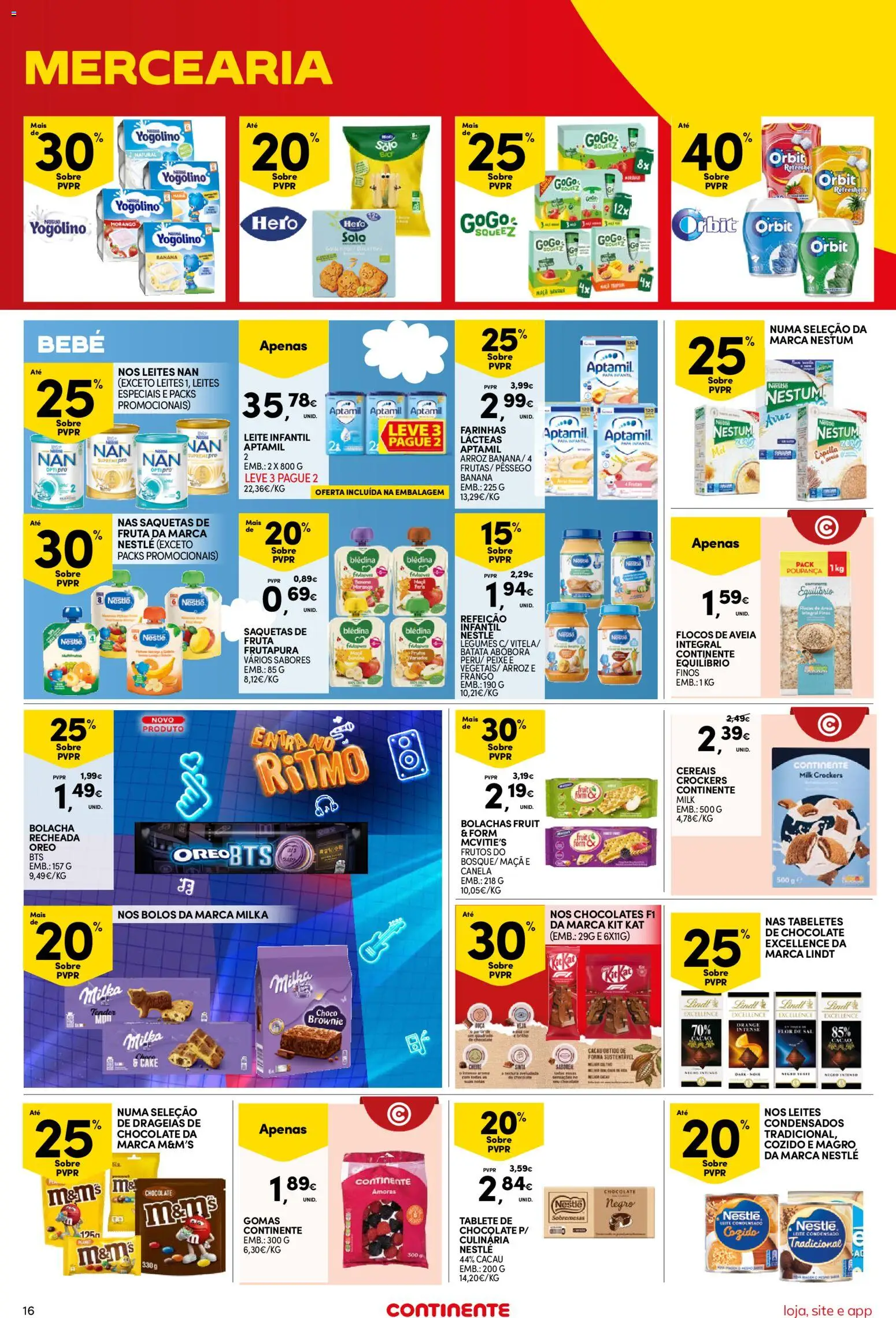 Continente Semanal Continente Bom Dia │ válido de 25/08/2026 | Página: 16 | Produtos: Legumes, Nestlé, Flocos, Amoras