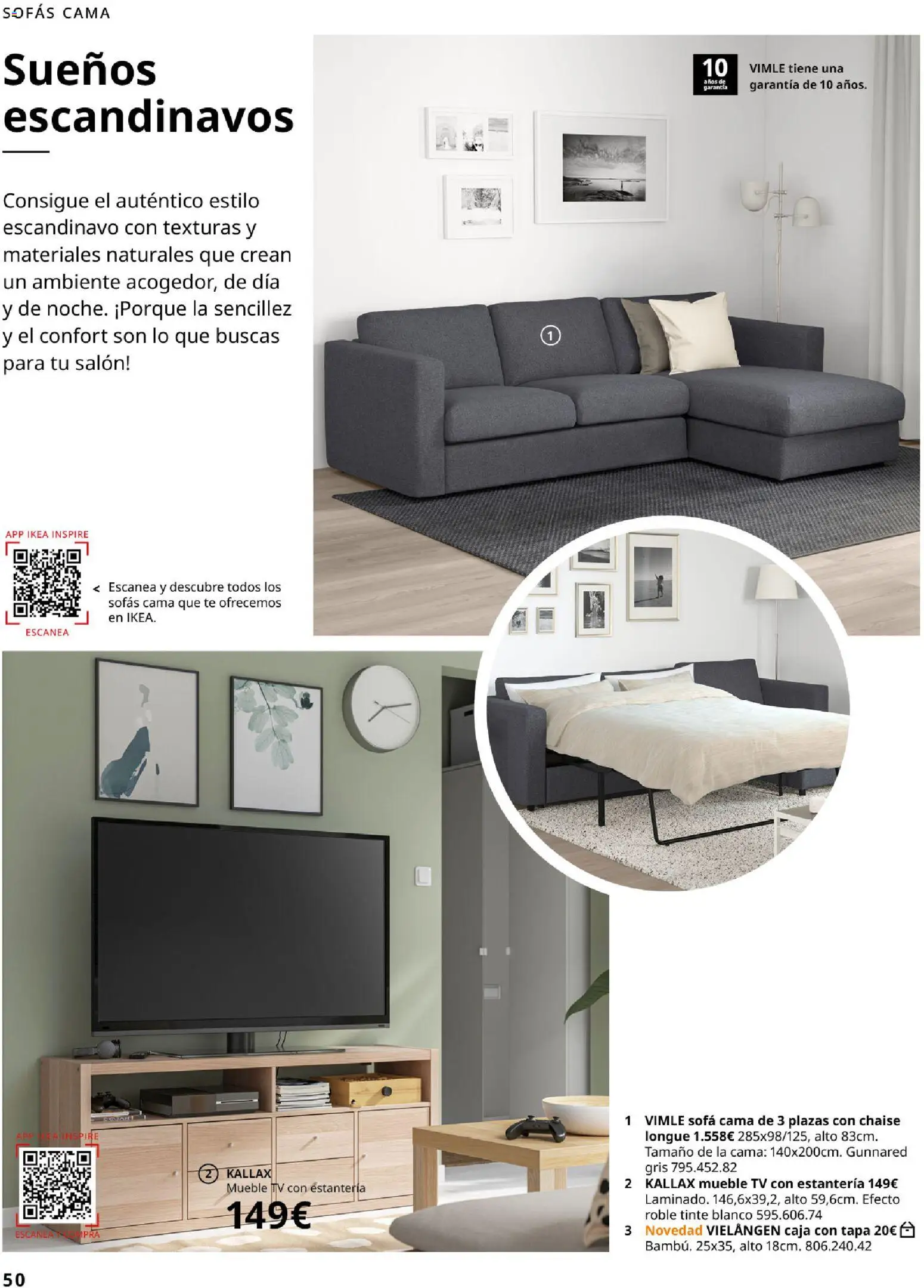 IKEA - Salones │ válido desde el 01/09/2026 | Página: 50 | Productos: Estantería, Salón, Sofá cama, Caja