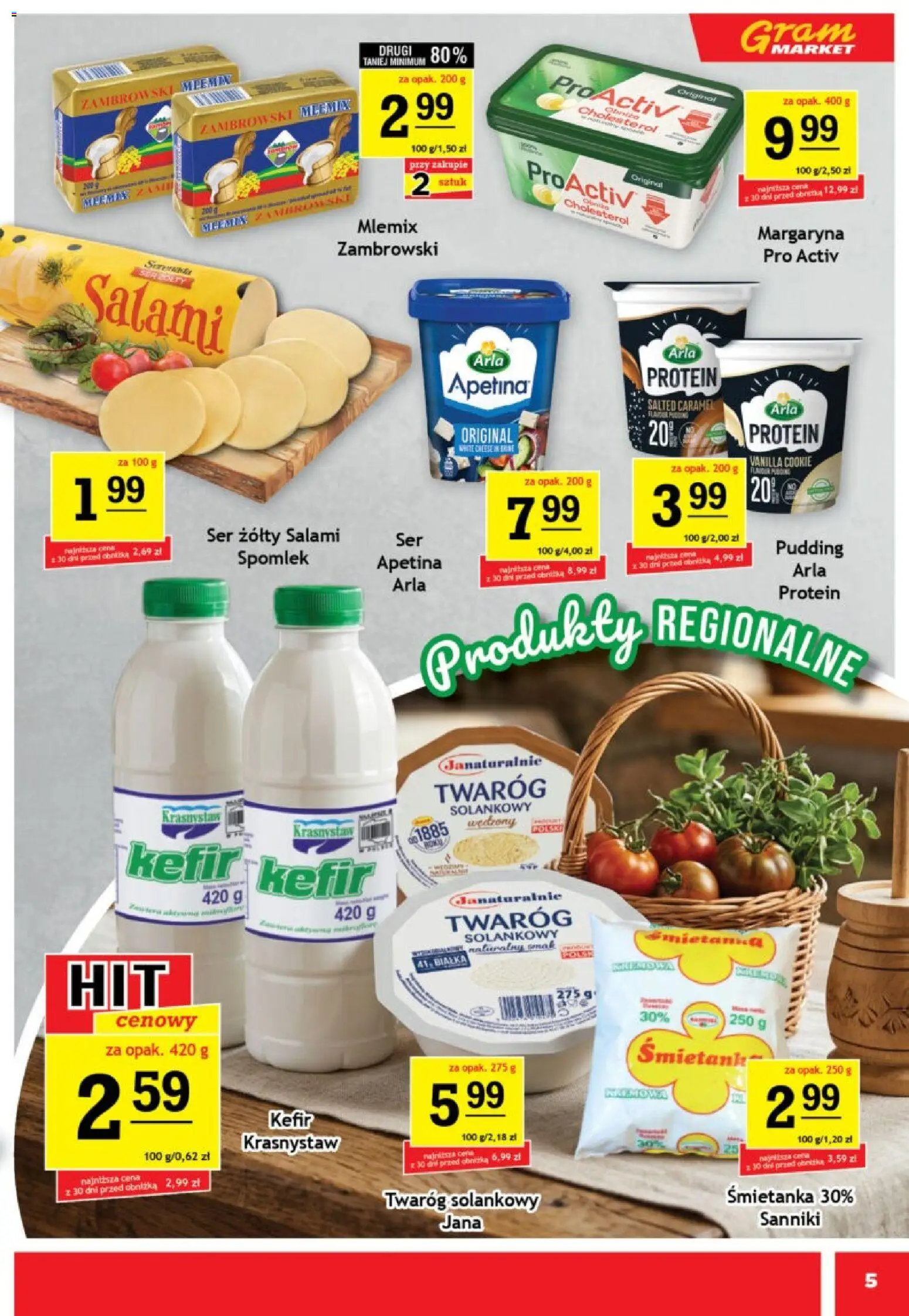 Gram Market gazetka od 10.06.2026 | Strona: 5 | Produkty: Ser żółty, Kefir, Ser, Salami