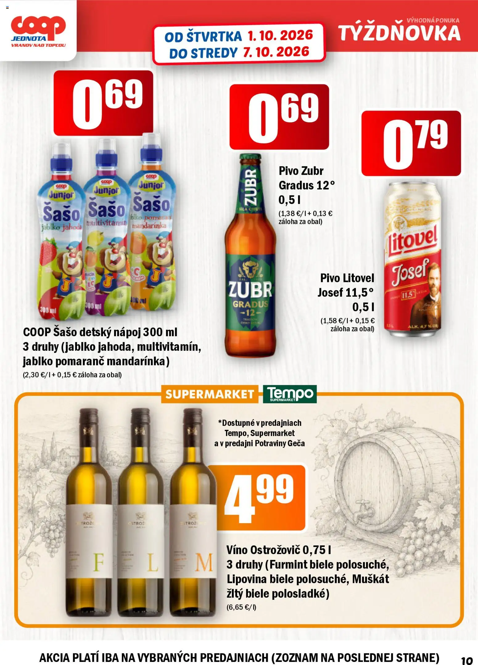 Nové COOP Jednota akcie – leták je platný od 01.10.2026 | Strana: 10