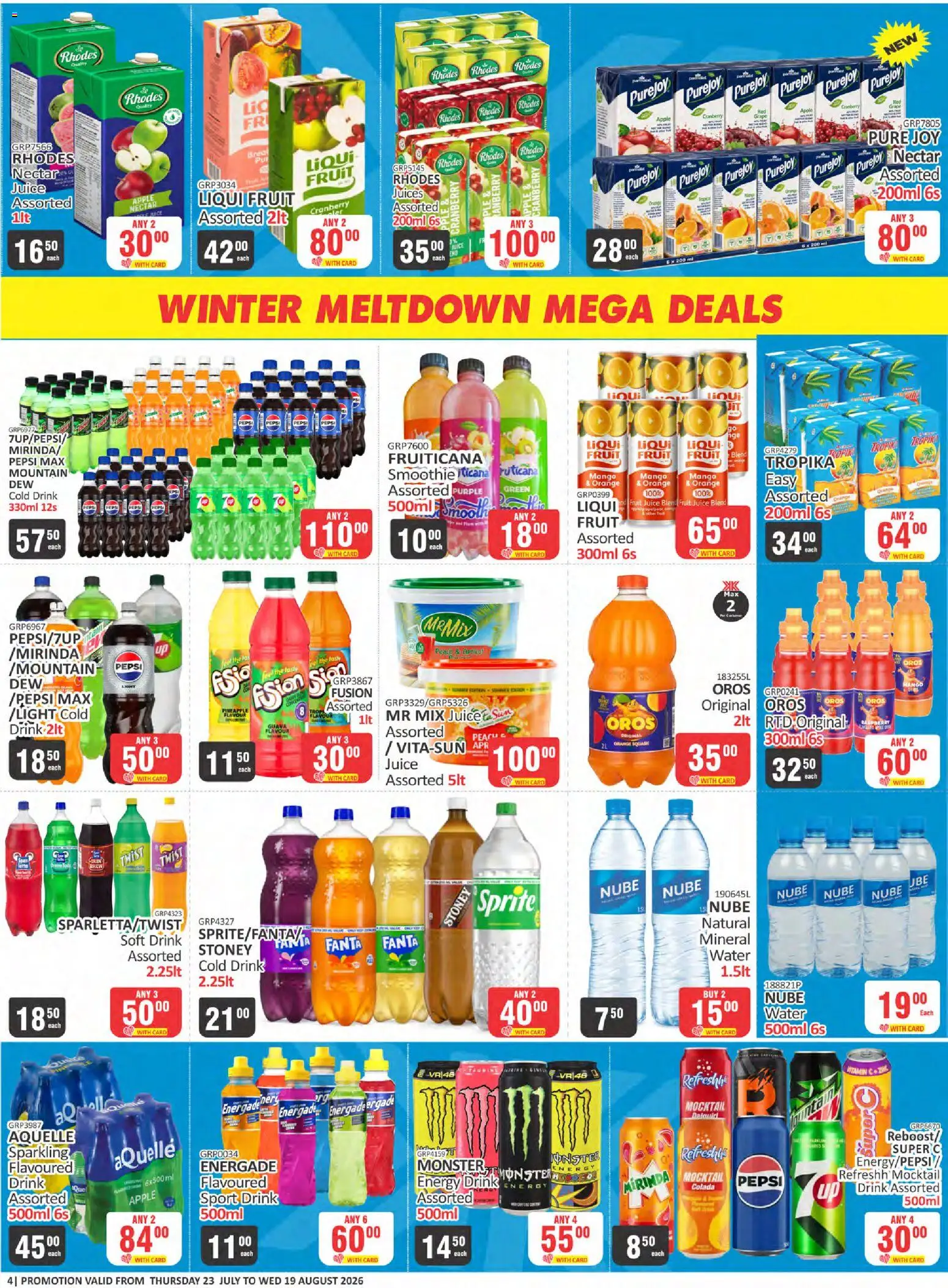New KIT KAT Cash & Carry catalogue – valid from 23/07/2026 | Page: 4 | Products: Silla apilable, Juice, Fanta, Sprite