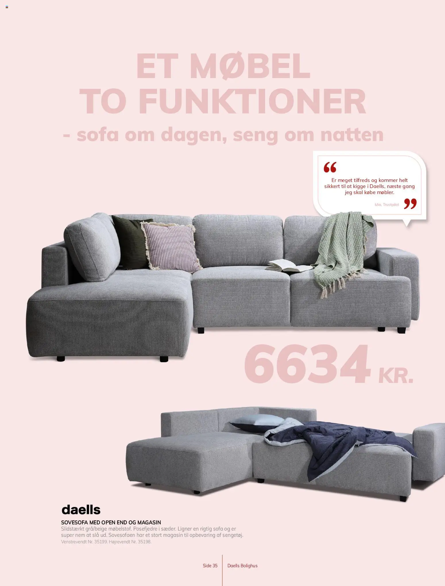 Daells Bolighus tilbudsavis – gyldig fra 12/08/2026 | Side: 35 | Produkter: Seng, Sofa