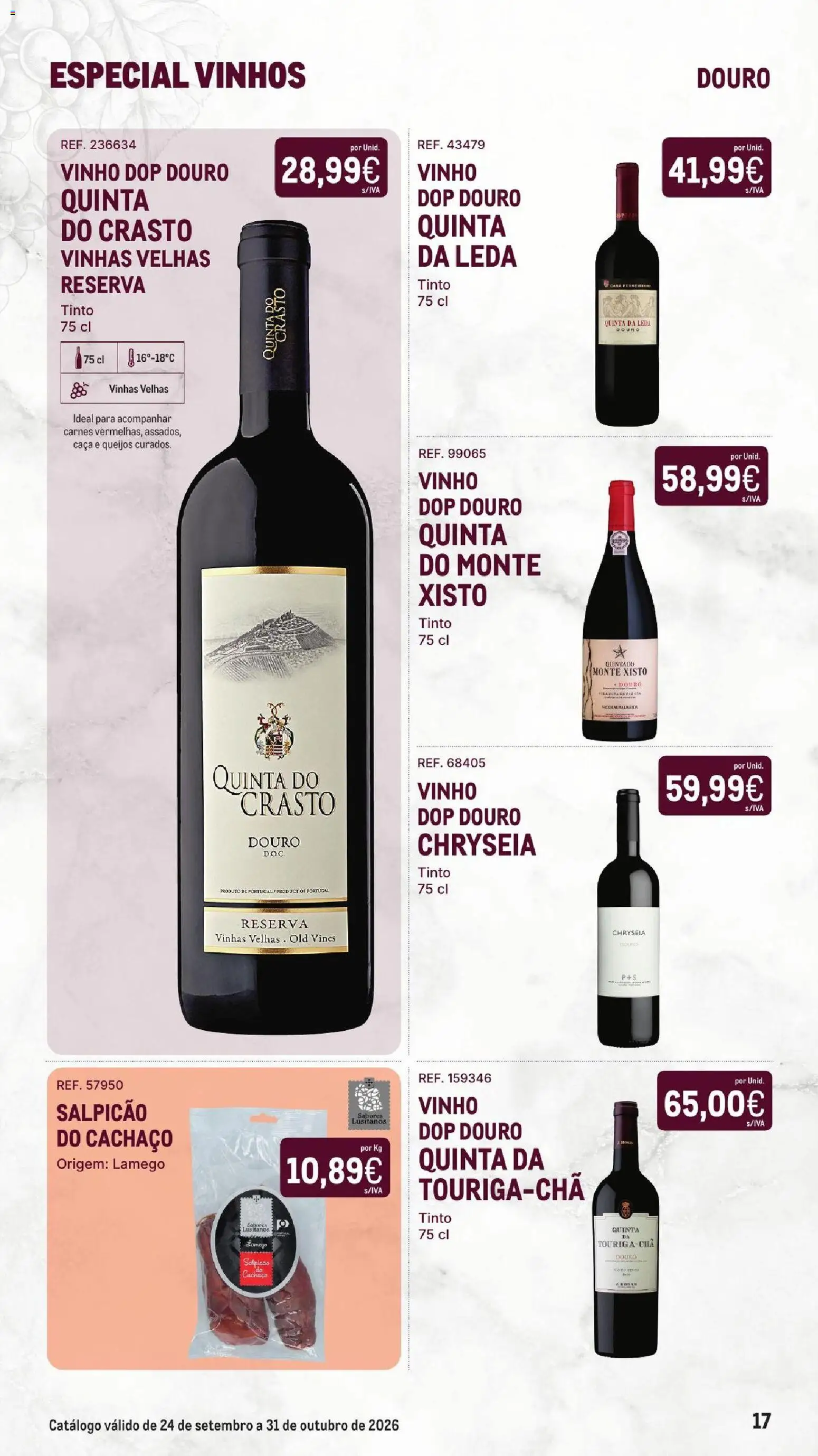 Makro Especial Vinhos │ válido de 24/09/2026 | Página: 17 | Produtos: Salpicão, Cachaça, Vinho, Chá