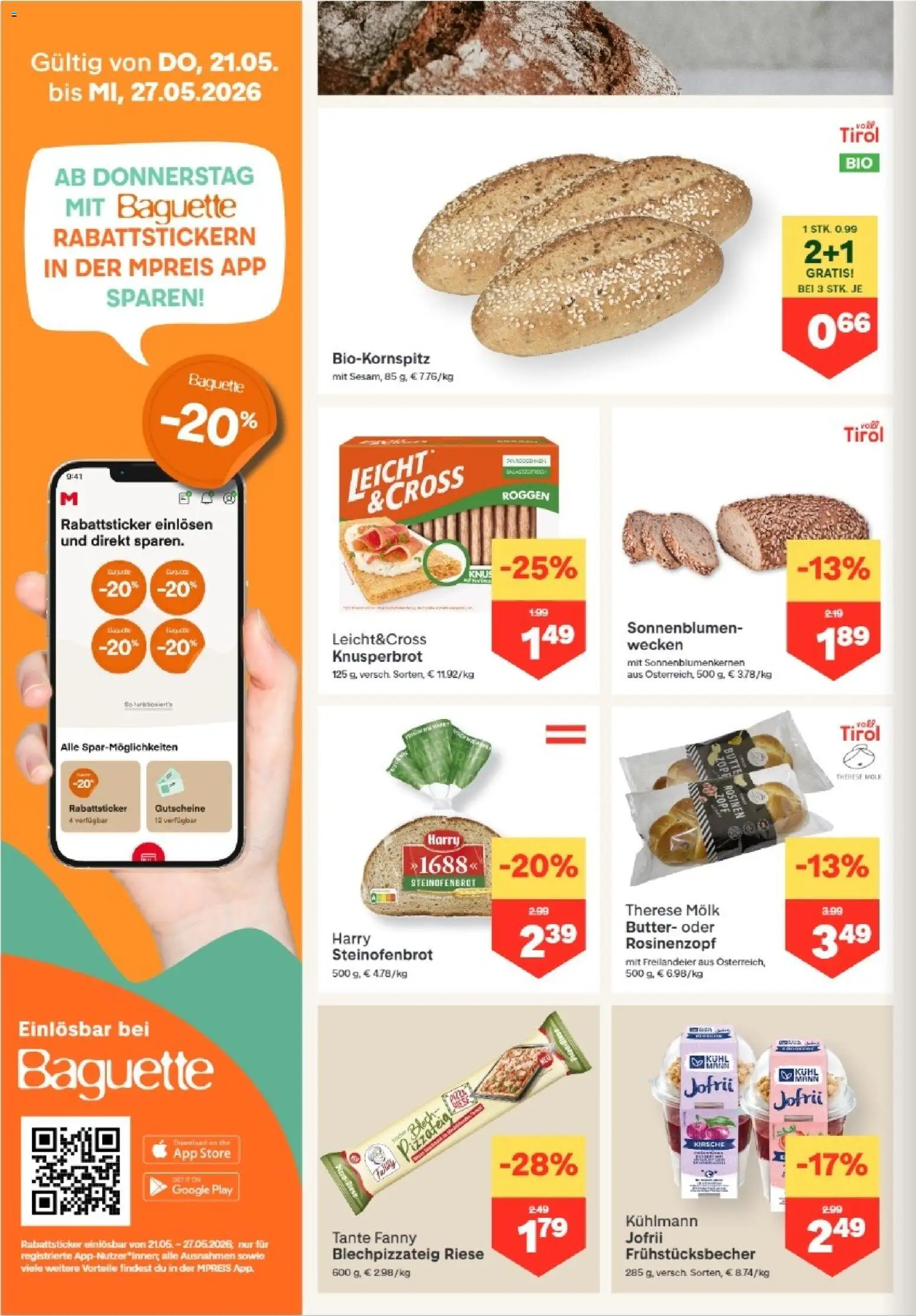 MPREIS Lenzing gültig ab 21.05.2026 | Seite: 4 | Produkte: Rosinen, Jääkaappipakastin, Butter
