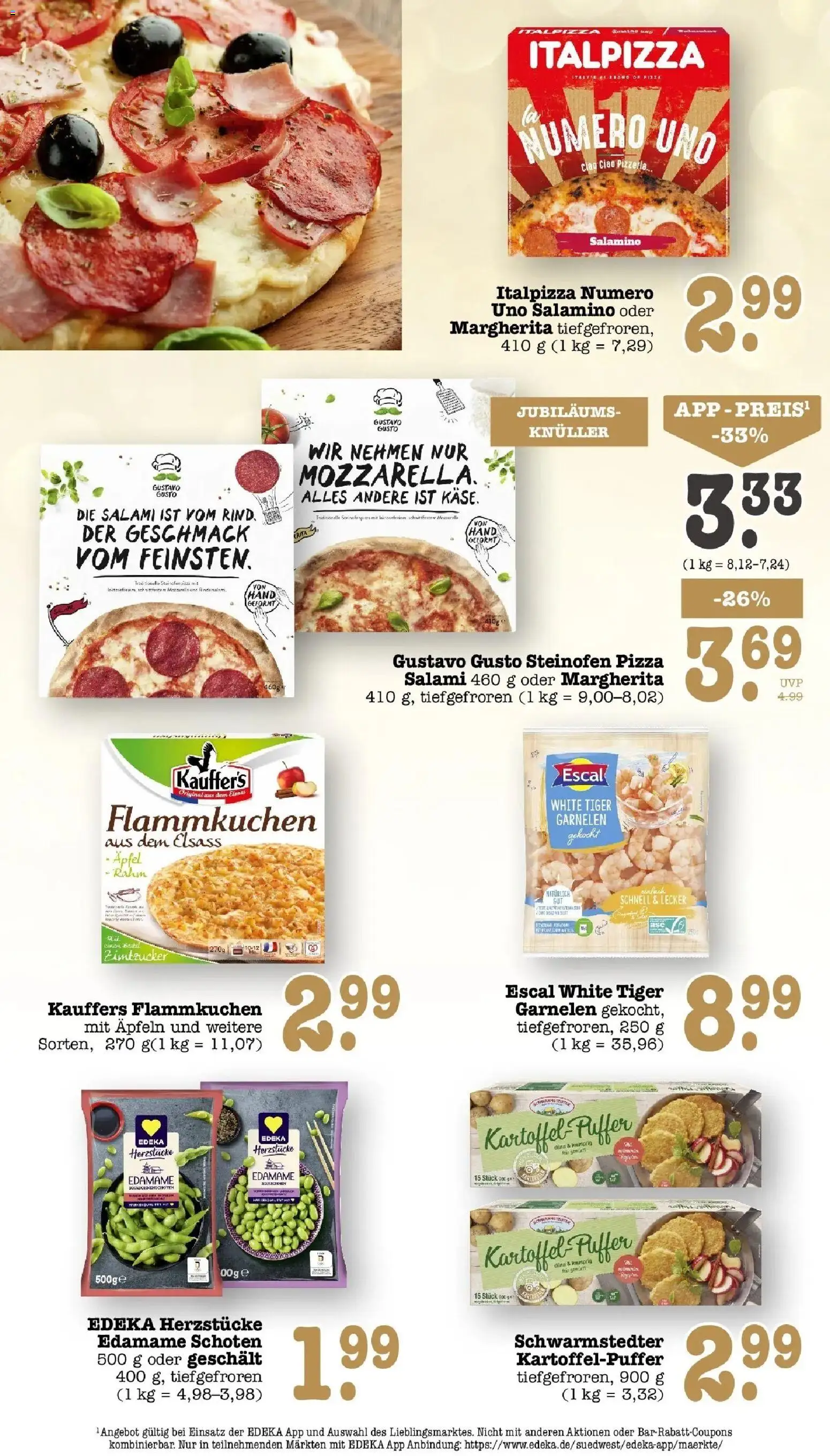 Edeka Prospekt Heidelberg (ab 28.09.2026) » Angebote Online | Seite: 26 | Produkte: Gustavo gusto, Garnelen, Salami, Pizza