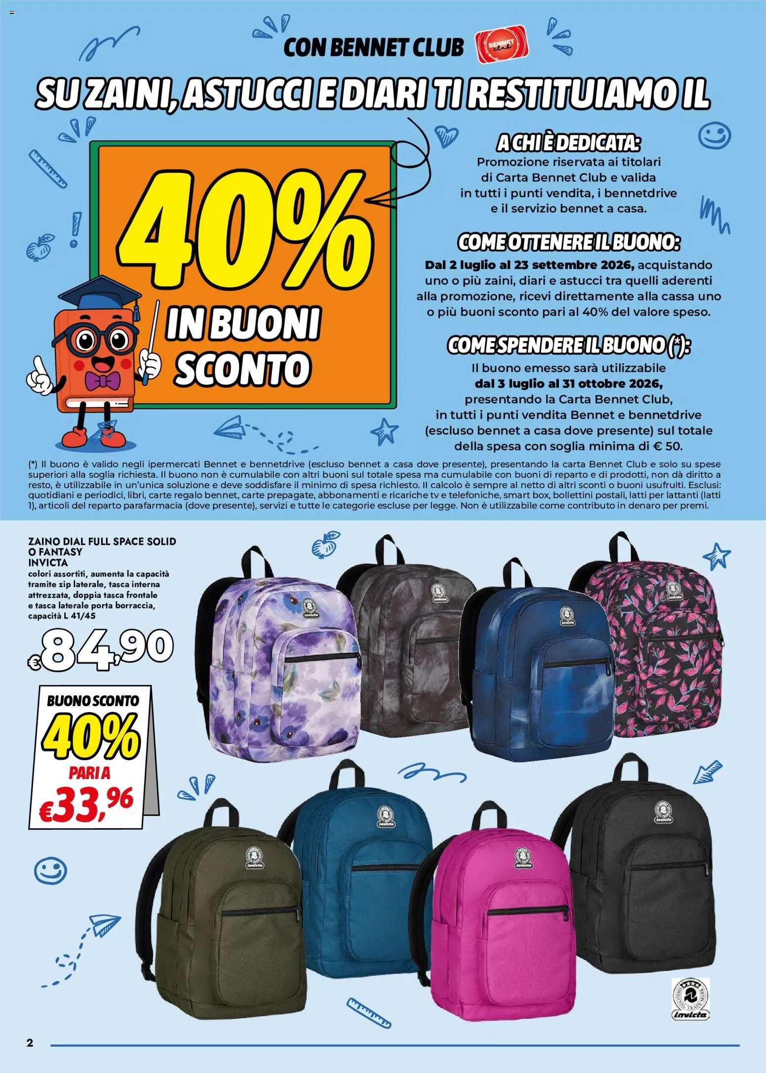 Volantino bennet del 30/07/2026 | Pagina: 2 | Prodotti: Zaino, TV