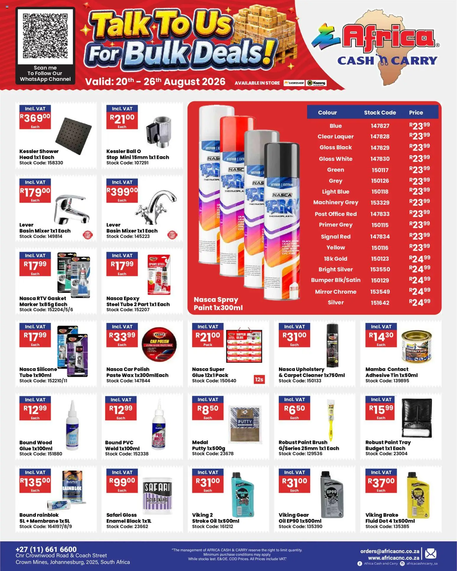 New Africa Cash & Carry catalogue – valid from 20/08/2026 | Page: 41 | Products: Primer, Mixer, Mirror, Light
