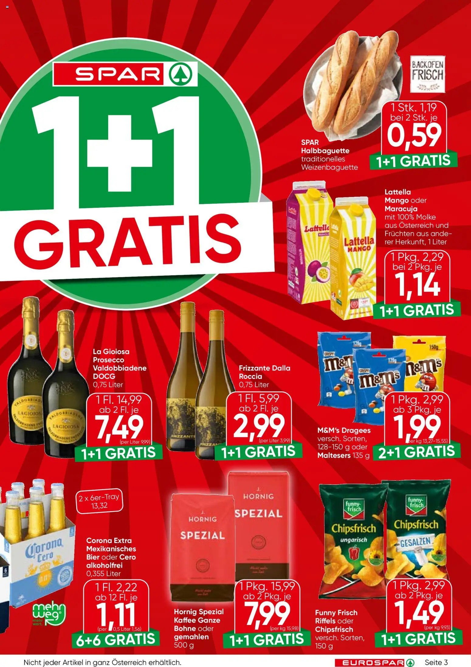 Eurospar Flugblatt gültig ab 03.06.2026 | Seite: 3 | Produkte: Mango, Kaffee, Bier