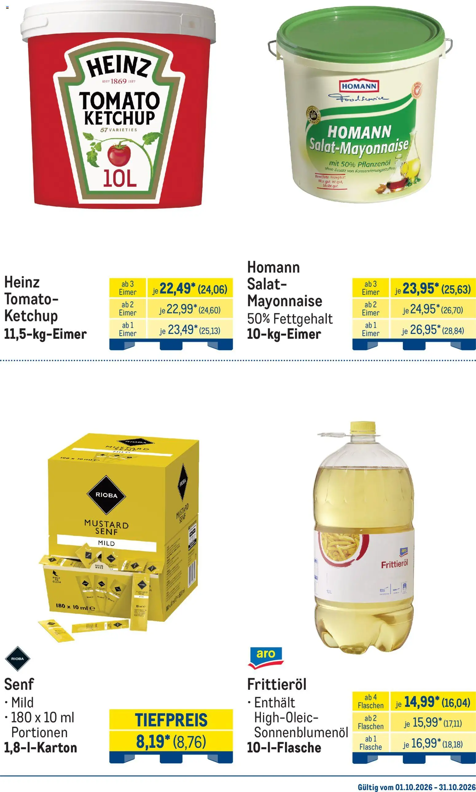Metro Monats-Menü – gültig ab 01.10.2026 | Seite: 19 | Produkte: Ofen, Sonnenblumenol, Mayonnaise, Salat