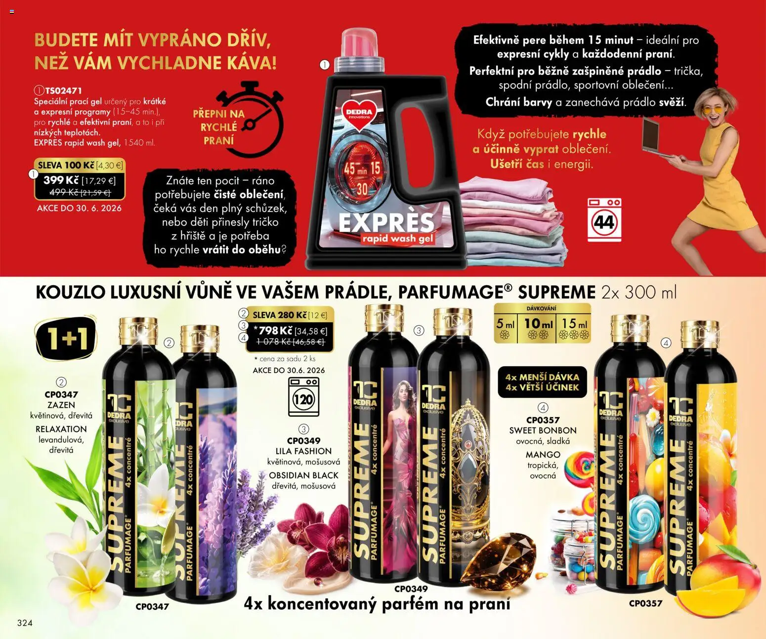 Nové Dedra akcie – leták je platný od 01.06.2026 | Strana: 24 | Produkty: Káva, Parfém, Tričko, Mango