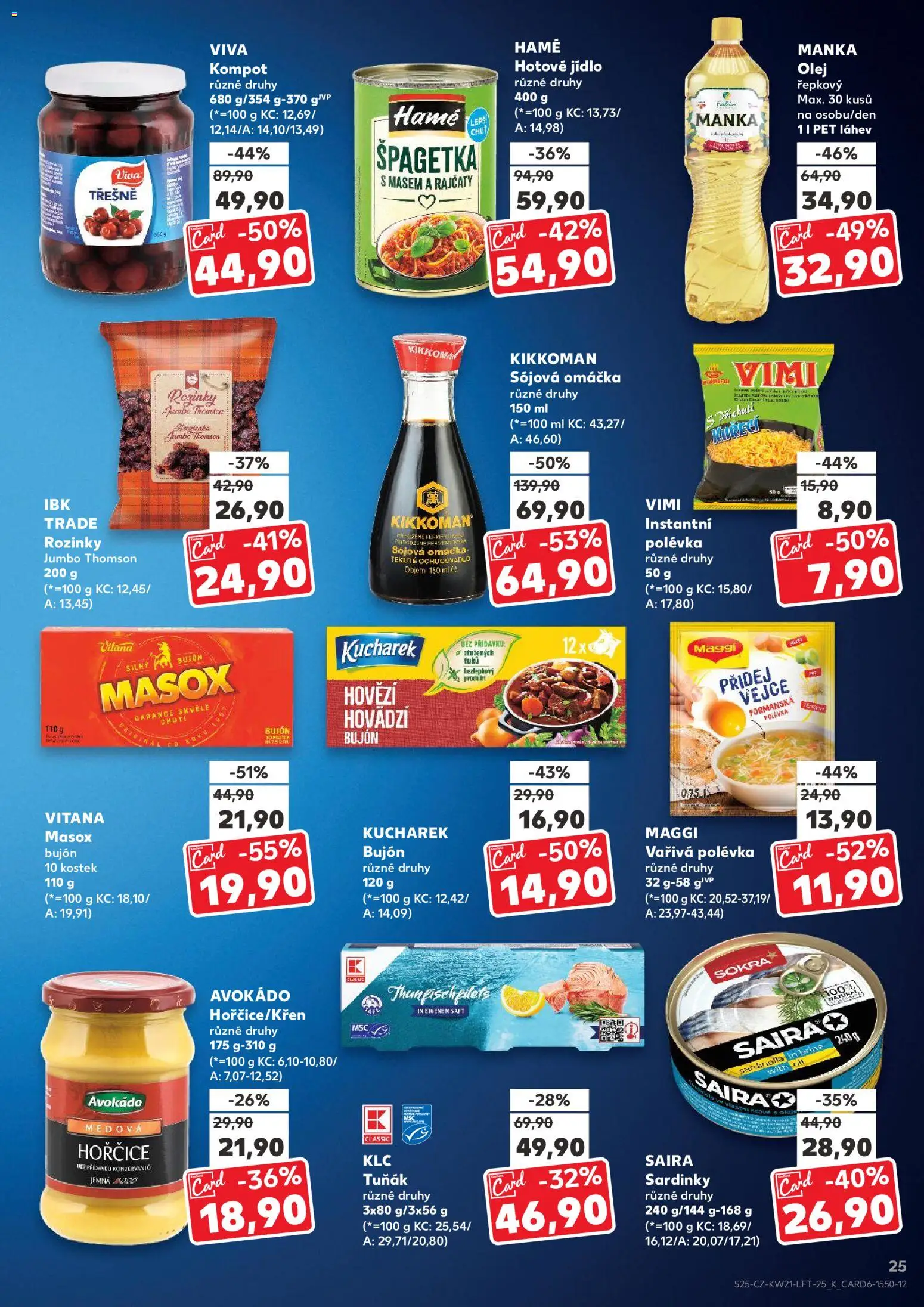 Kaufland leták - Praha 8 od 20.05.2026 | Strana: 25 | Produkty: Kompot, Olej, Hořčice, Masox
