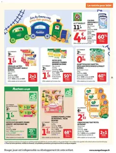 Auchan - Prévisualisation de PETITS POTS DESSERTS POMME ABRICOT AUCHAN BABY BIO, Dès 4 mois 4x100g valide à partir de 25/08/2026 | Page: 23 | Produits: Pêche, Pommes, Assiette, Céréales