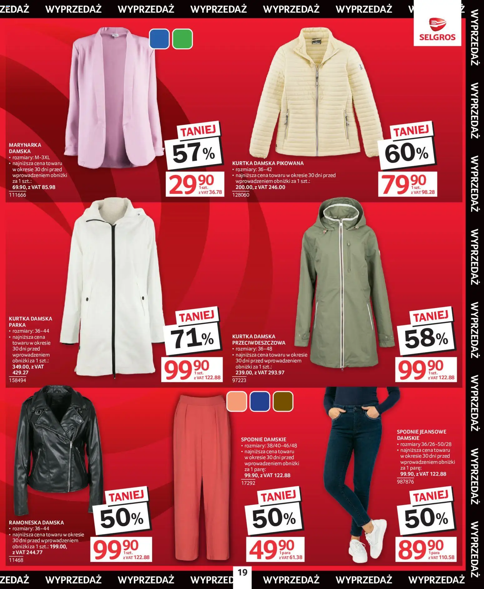 Selgros cash&carry gazetka - Totalna Wyprzedaż od 02.07.2026 | Strona: 19 | Produkty: Kurtka, Spodnie