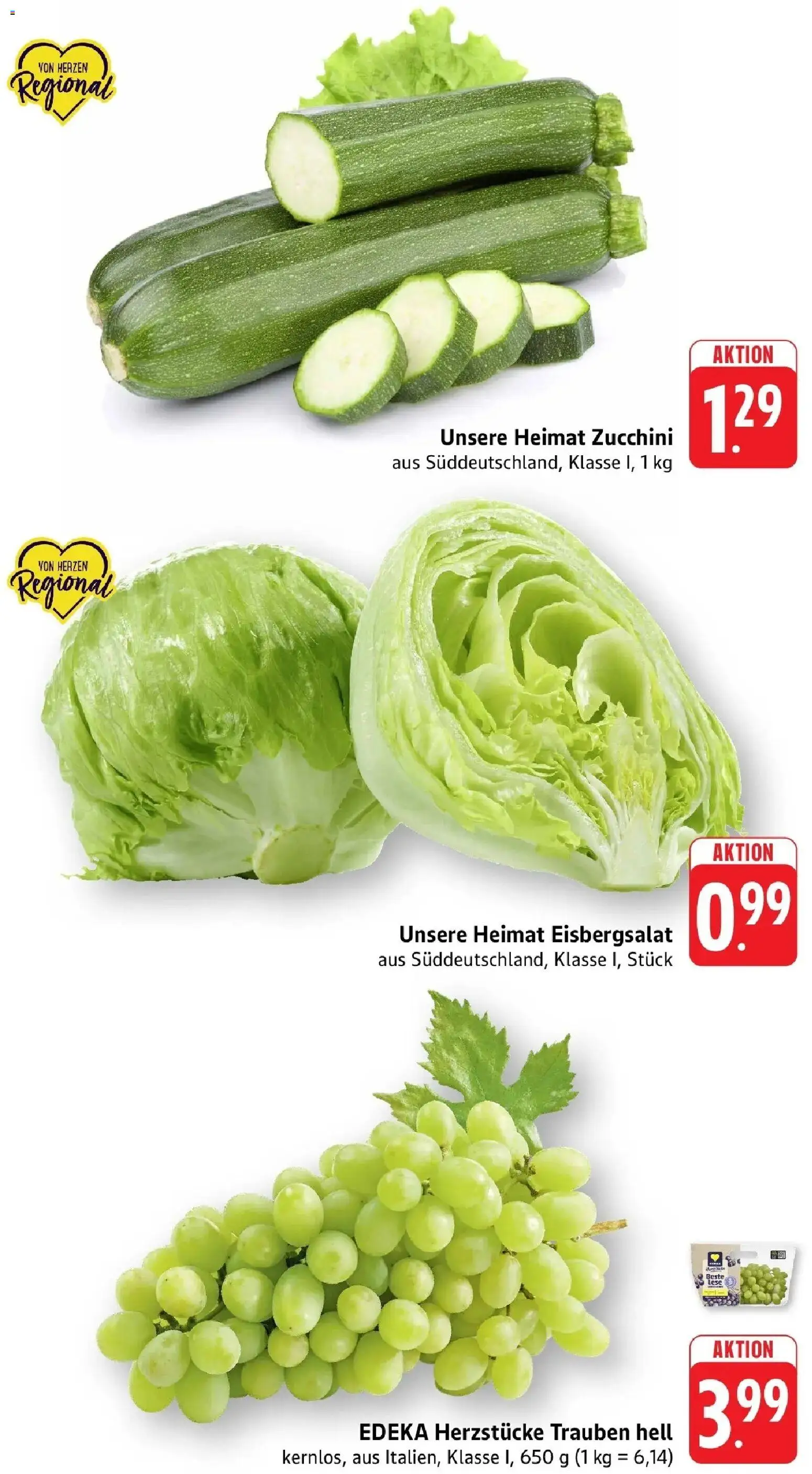 nah & gut Prospekt Birkendorf – gültig ab 29.06.2026 | Seite: 3 | Produkte: Trauben, Eisbergsalat, Zucchini