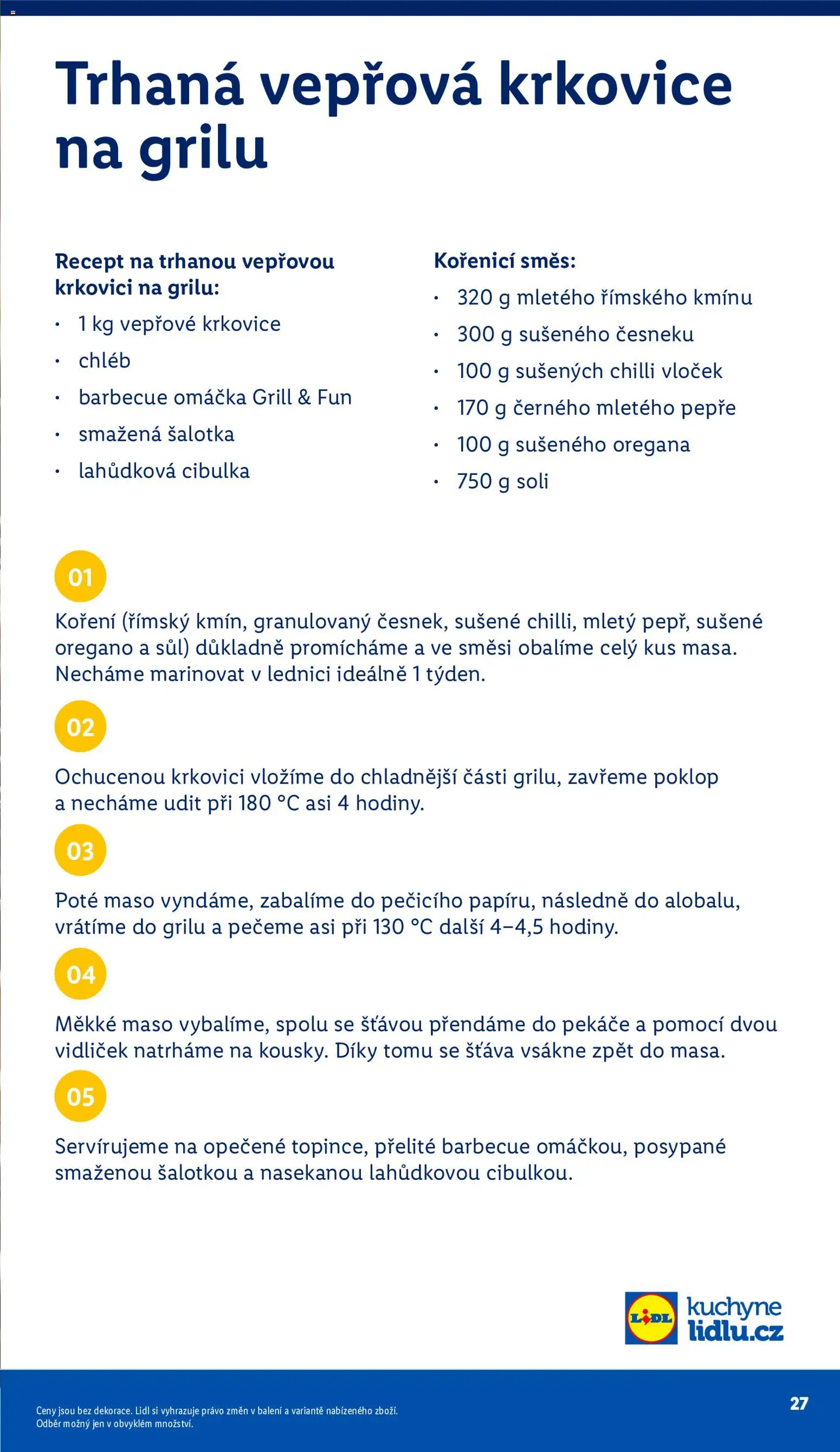 Lidl leták - Vše pro skvělé grilování od 05.05.2026 | Strana: 27 | Produkty: Barbecue omáčka, Maso, Kuchyně, Vepřová krkovice