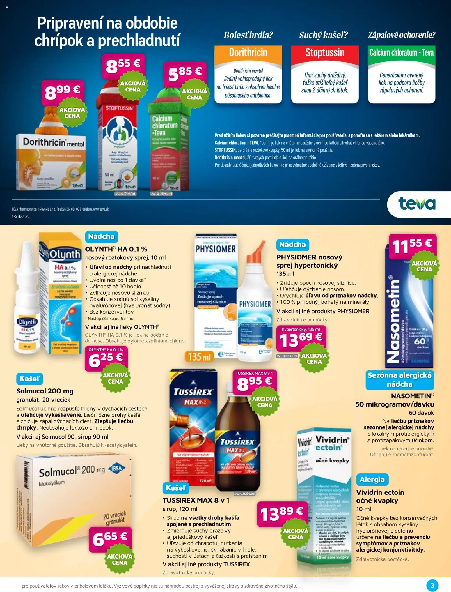 Nové Plus lekáreň akcie – leták je platný od 01.09.2026 | Strana: 3 | Produkty: Sirup, Soľ