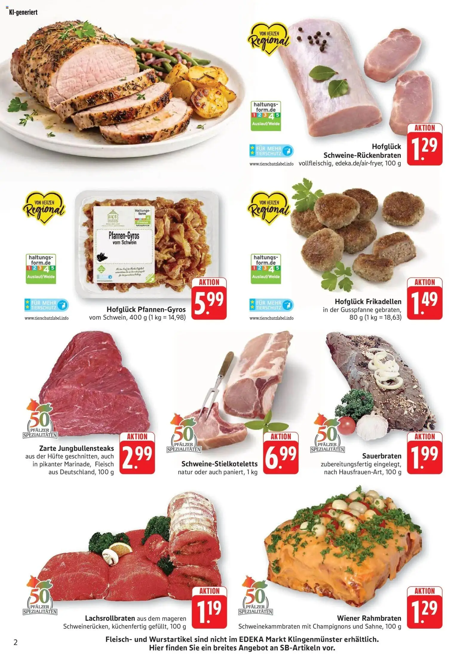 Edeka Prospekt Kröppen (ab 12.10.2026) » Angebote Online | Seite: 2 | Produkte: Spezialitäten, Champignons, Fleisch