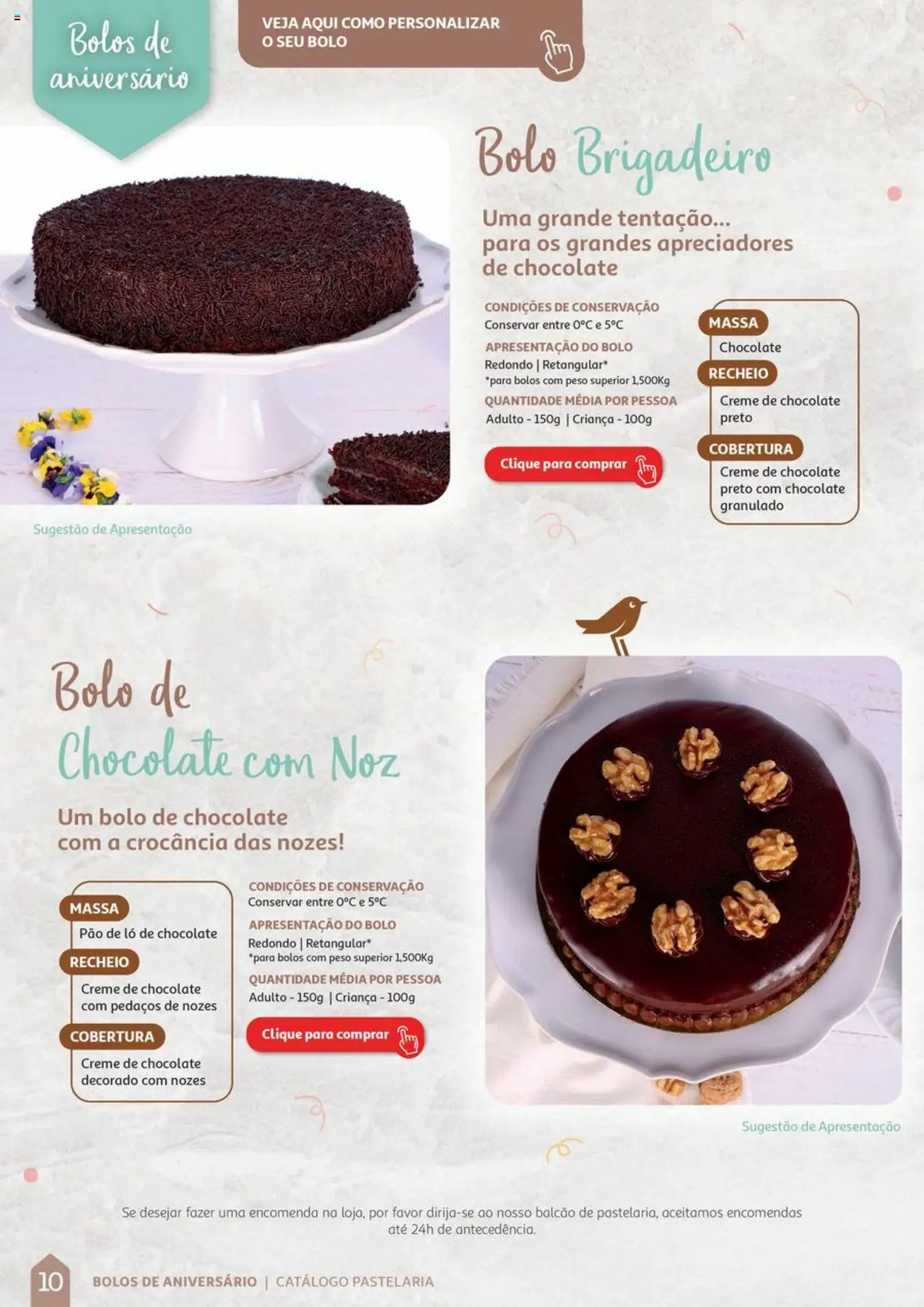 Auchan Catálogo de Pastelaria │ válido de 08/04/2024 | Página: 10 | Produtos: Chocolate, Massa, Nozes, Creme