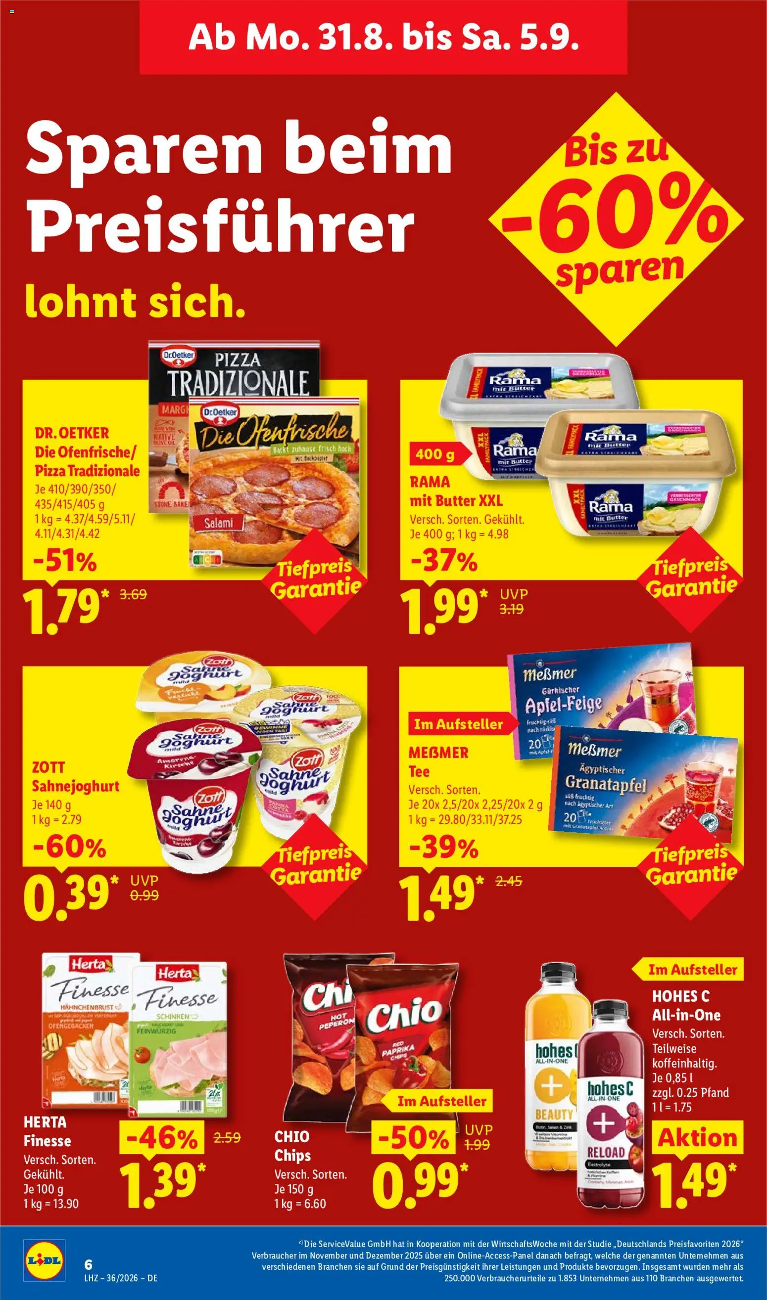 Lidl Německo leták od 31.08.2026 | Strana: 14 | Produkty: Pizza, Rama, Paprika