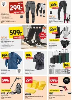 Jula erbjudanden - Förhandsvisning av reklamblad från butik Jula aktuell från 23/07/2026 | Sida: 4 | Produkter: Arbetshandskar, Schampo, Högtryckstvätt, Resväska