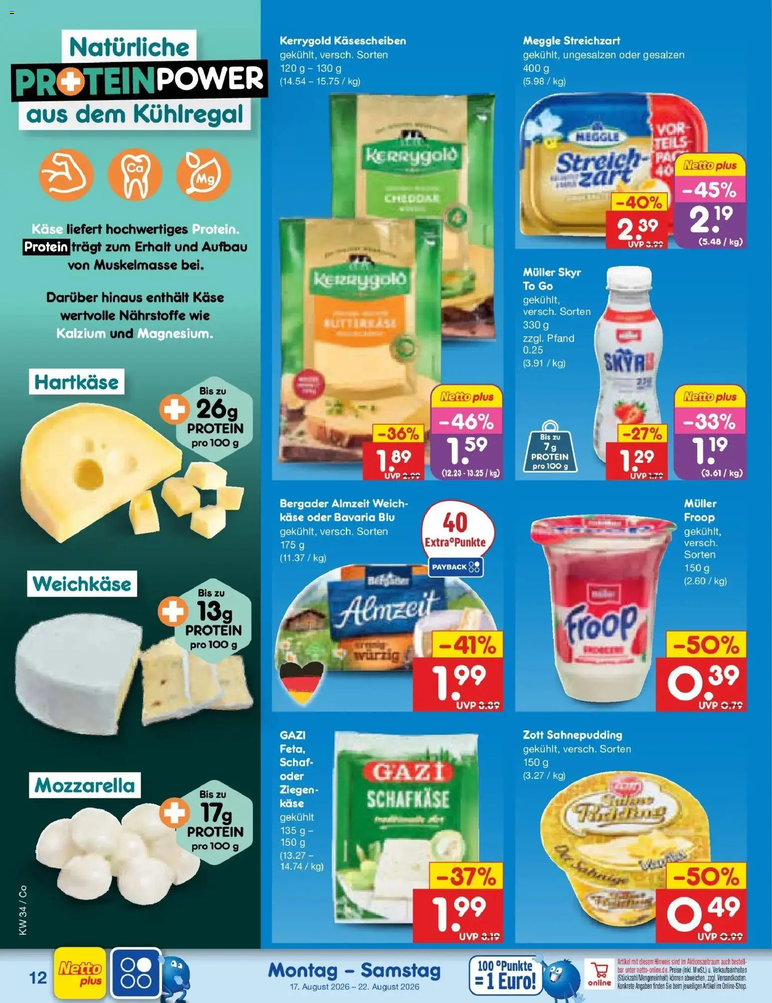 Netto Marken-Discount Prospekt Bitterfeld-Wolfen – gültig ab 17.08.2026 | Seite: 16 | Produkte: Froop, Feta, Käse, Mozzarella