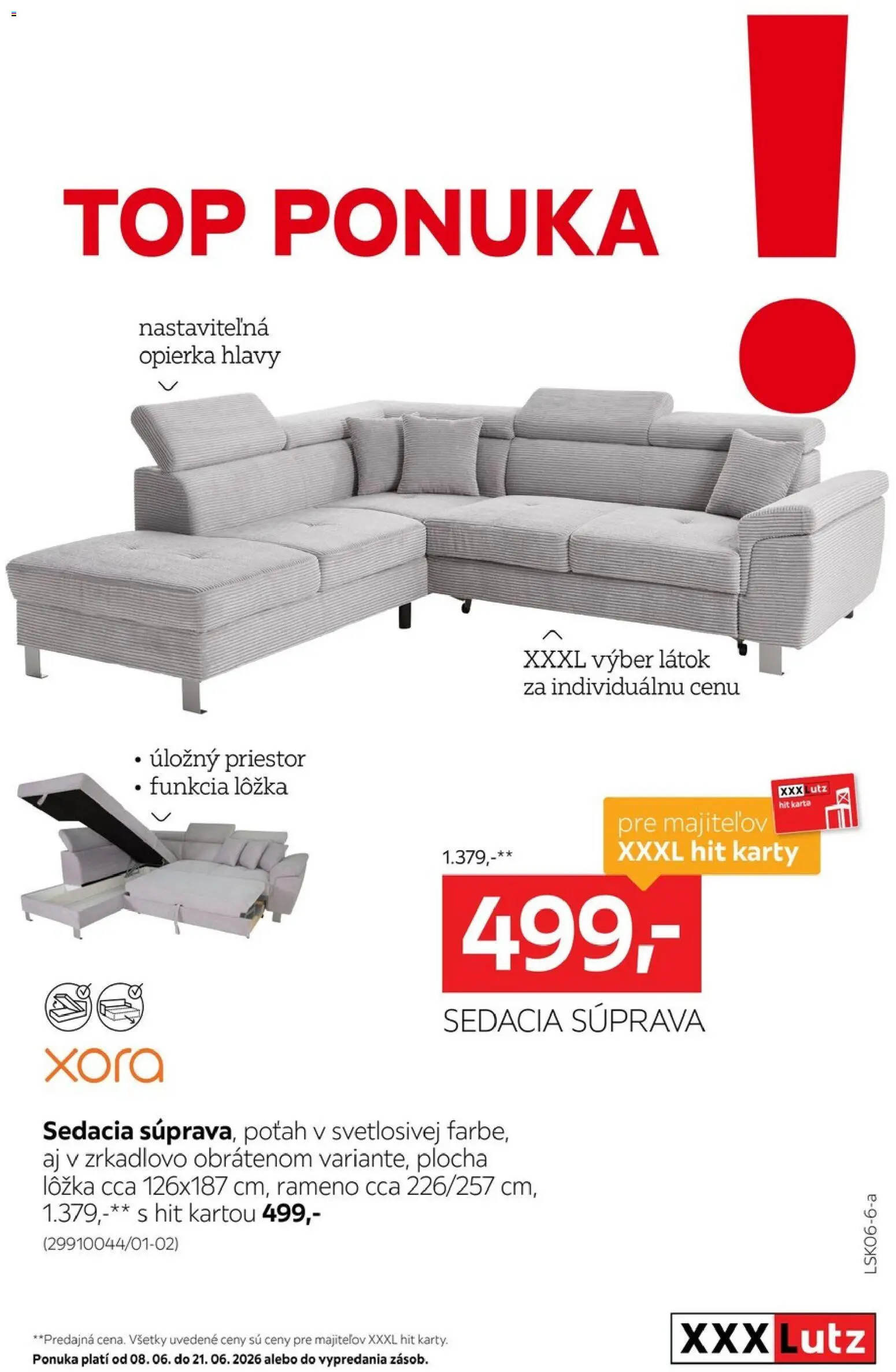 Nové XXXLutz akcie – leták je platný od 08.06.2026 | Strana: 2 | Produkty: Sedacia súprava