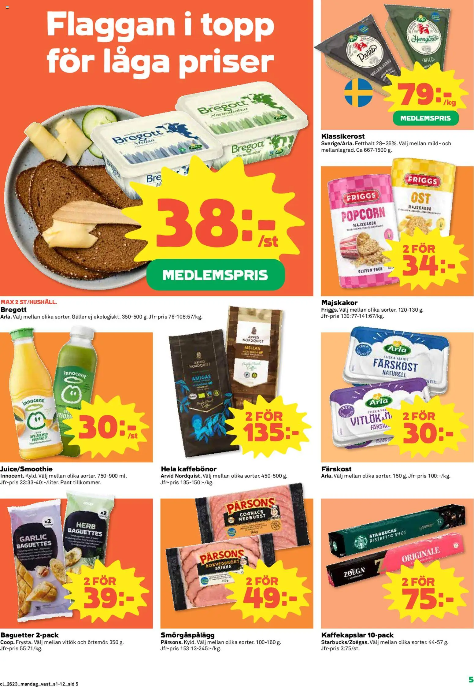 Coop reklamblad aktuell från 01.06.2026 | Sida: 5 | Produkter: Smörgåspålägg, Topp, Vitlök, Popcorn