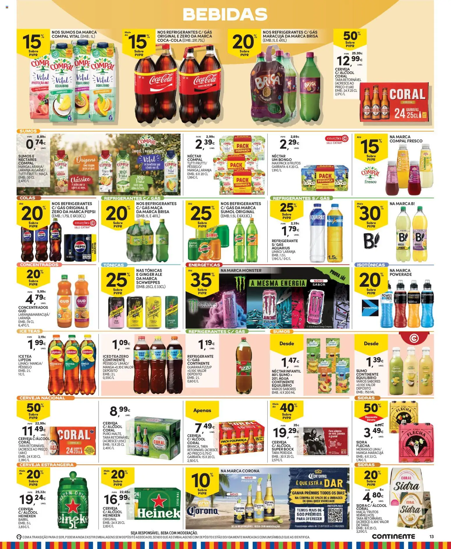 Continente Madeira │ válido de 18/08/2026 | Página: 13 | Produtos: Agua, Pepsi, Sidra, Maça