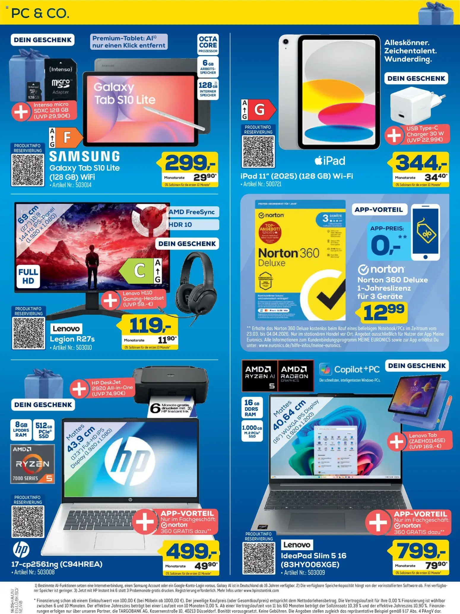 Euronics Prospekt Berlet – gültig ab 26.03.2026 | Seite: 15 | Produkte: Lenovo, USB, Ipad, PC