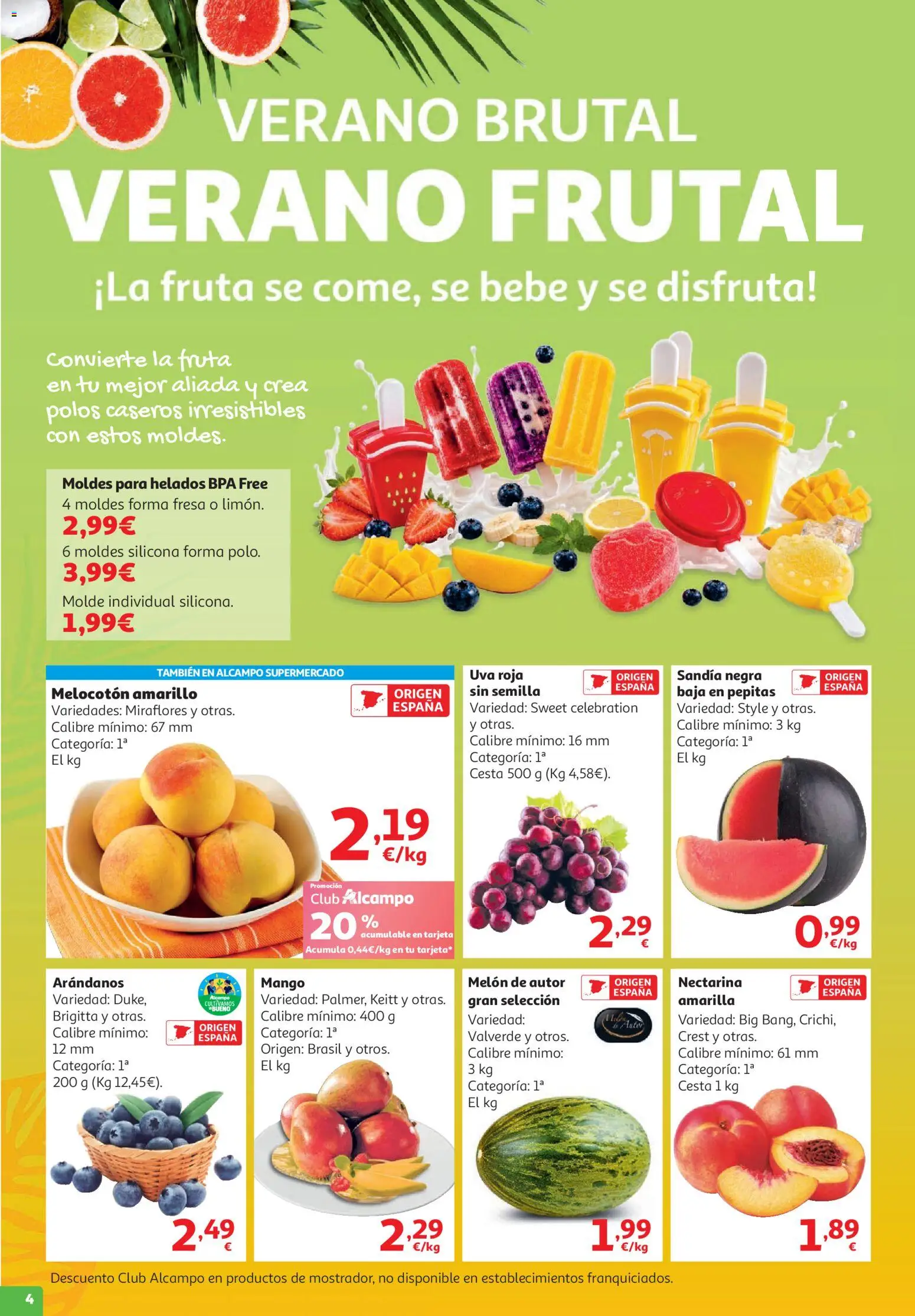 Alcampo HG Unico Litoral │ válido desde el 15/07/2026 | Página: 4 | Productos: Φορτιστής, Sandía, Melocotón amarillo, Cesta