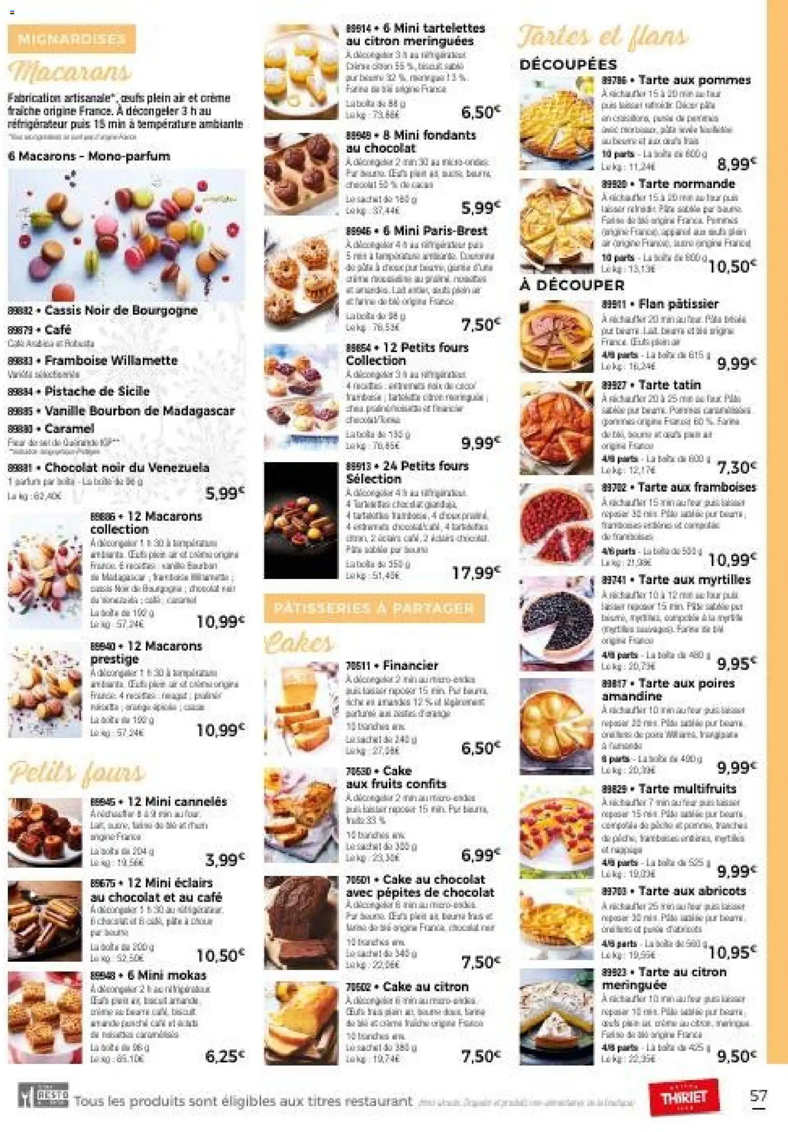 {H1} | Page: 60 | Produits: Myrtilles, Pépites de chocolat, Abricots, Œufs