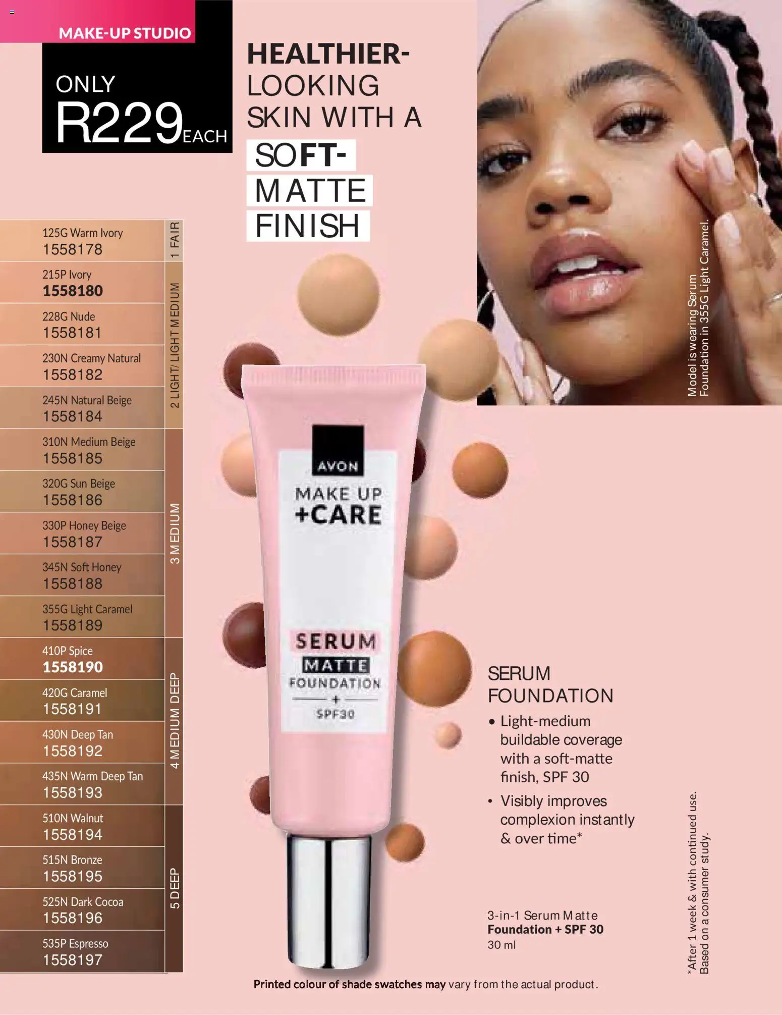New Avon catalogue – valid from 01/09/2026 | Page: 40 | Products: Serum, Cocoa, Foundation, Caramel