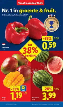 Mango, Mango per stuk. - Voorbeeld van een folder van Lidl, geldig van 25.05.2026 | Pagina: 8 | Producten: Kész piskótalap, Fruit, Watermeloen, Mango