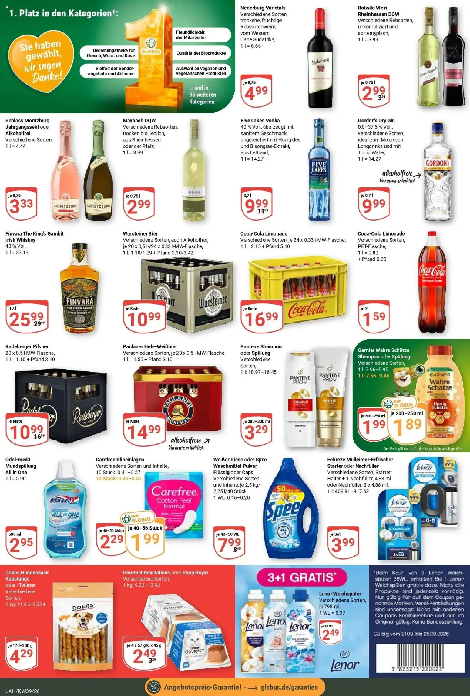 Globus Prospekt Lahnstein (ab 21.09.2026) » Angebote online | Seite: 6 | Produkte: Käse, Limonade, Shampoo, Spülung