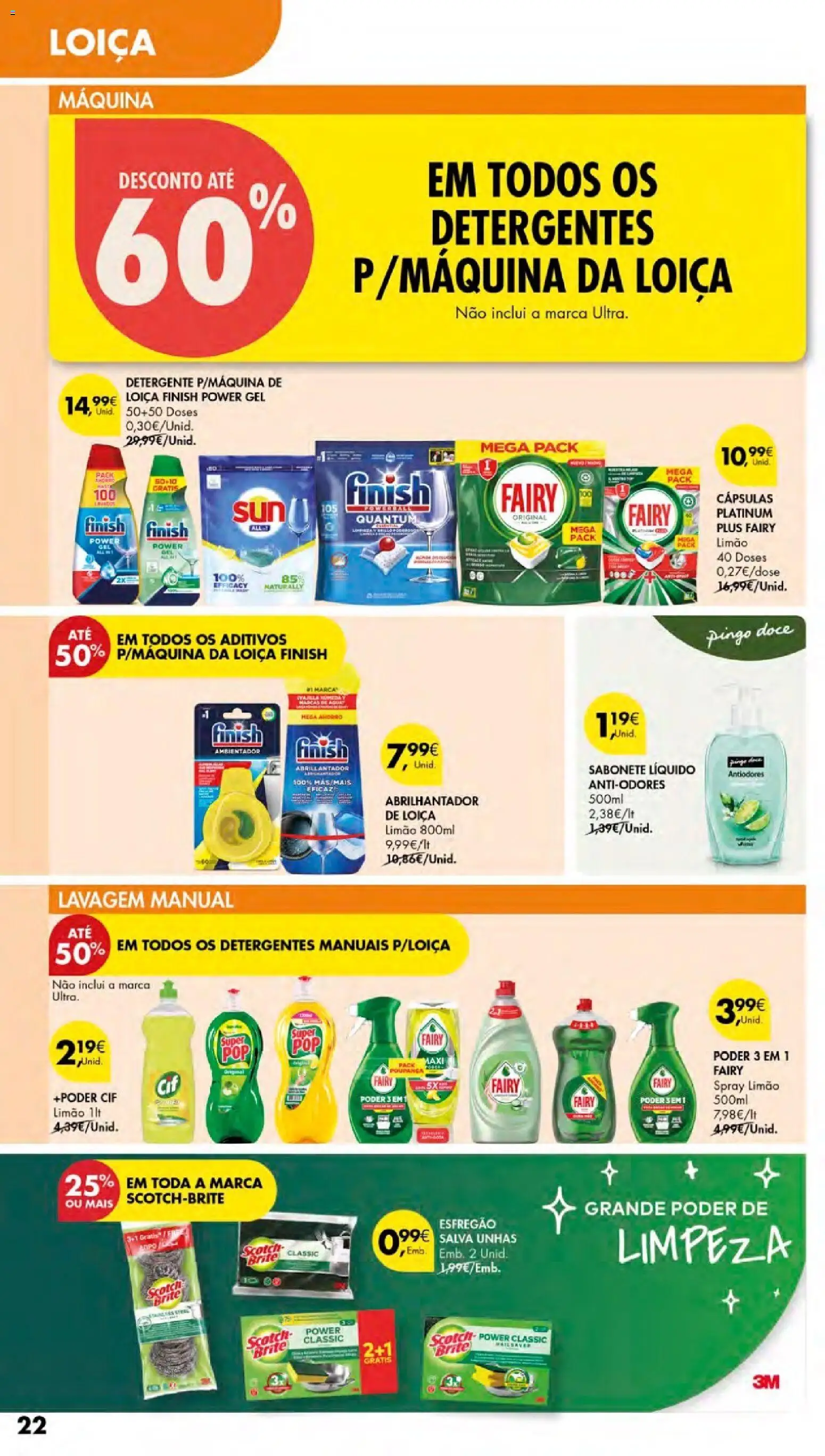 Pingo Doce Cuidados Pessoais e para o Lar │ válido de 24/09/2026 | Página: 22 | Produtos: Abrilhantador, Sabonete líquido, Detergente, Ambientador