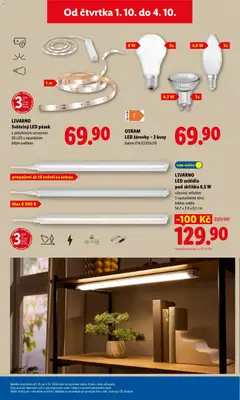 Náhled letáku LIVARNO LED svítidlo pod skříňku 6,5 W, výkyvný reflektor 3 nastavitelné tóny bílého světla 54,7 x 2,4 x 6,1 cm od 01.10.2026 | Strana: 51 | Produkty: LED žárovky, Žárovky, Reflektor, LED
