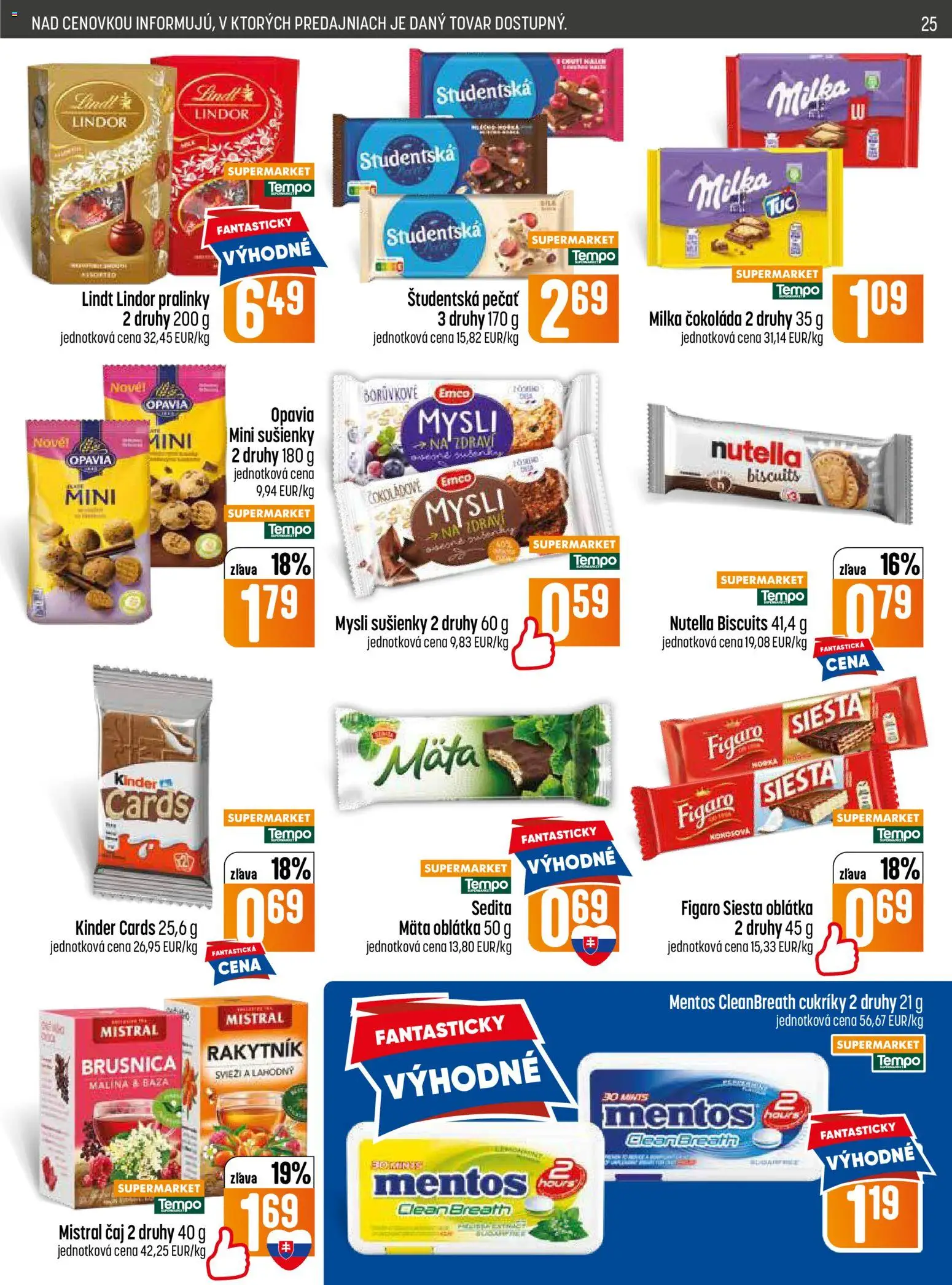 Nové COOP Jednota akcie – leták je platný od 11.06.2026 | Strana: 25 | Produkty: Lindor, Kinder, Cukríky, Nutella