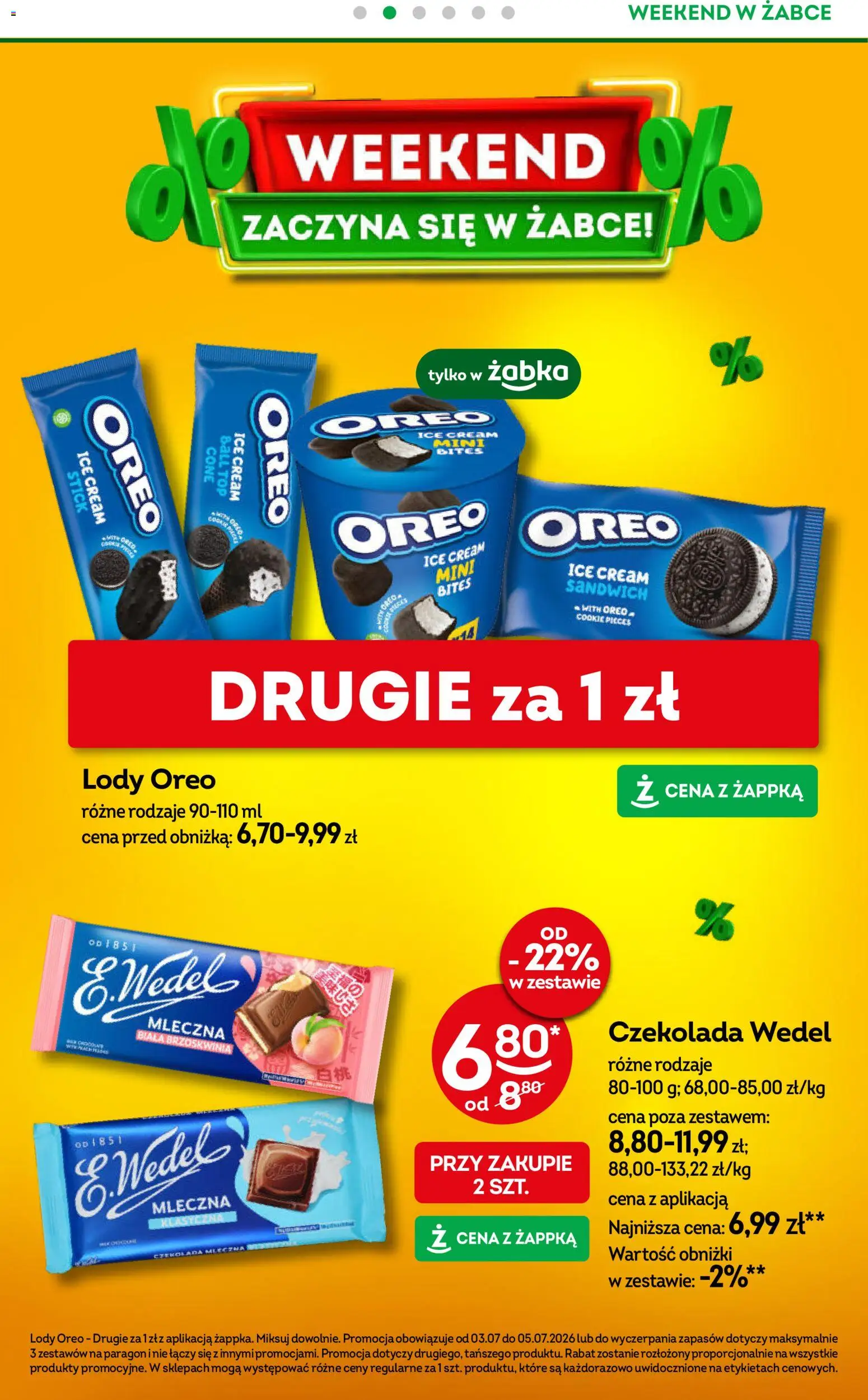 Żabka gazetka - Weekendowe promocje od 03.07.2026 | Strona: 3 | Produkty: Brzoskwinia, Top, Sandwich, Czekolada