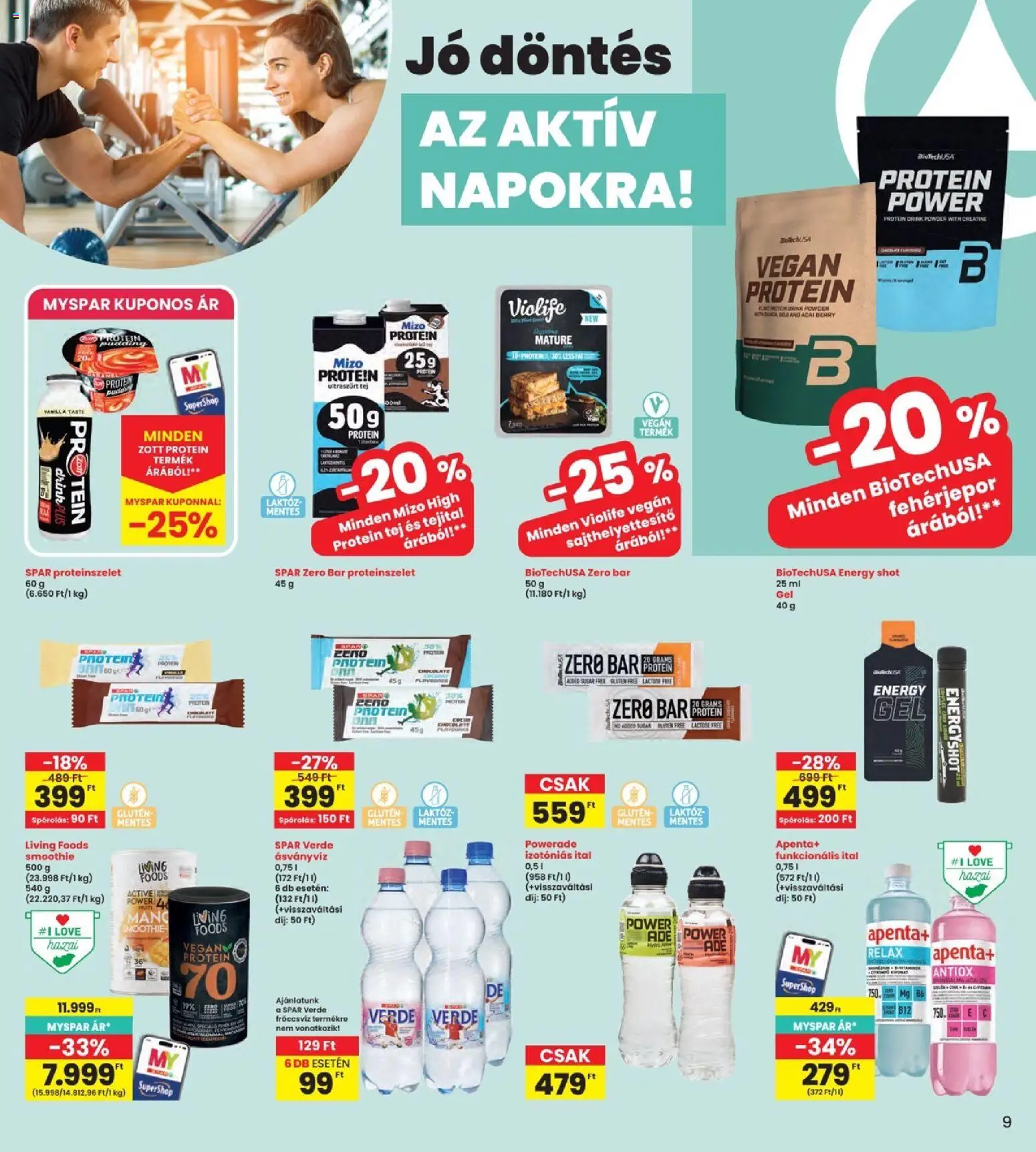 Interspar akciós ujság - amely érvényes a következő dátumtól: 2026.08.27. | Oldal: 9 | Termékek: Powerade, Protein, Proteinszelet, Ásványvíz