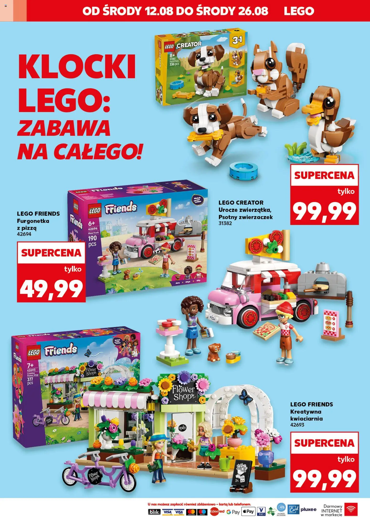 Kaufland gazetka - Złap Okazje od 12.08.2026 | Strona: 2 | Produkty: Karta, Lego, LEGO Friends, Pizza