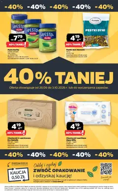 Pogląd oferty "Chusteczki nawilżane Aqua Millu, Chusteczki nawilżane Aqua Millu 50 szt., 1 opak." - ważna od 28.09.2026 | Strona: 35 | Produkty: Chusteczki nawilżane, Barilla, Pesto barilla, Fresco
