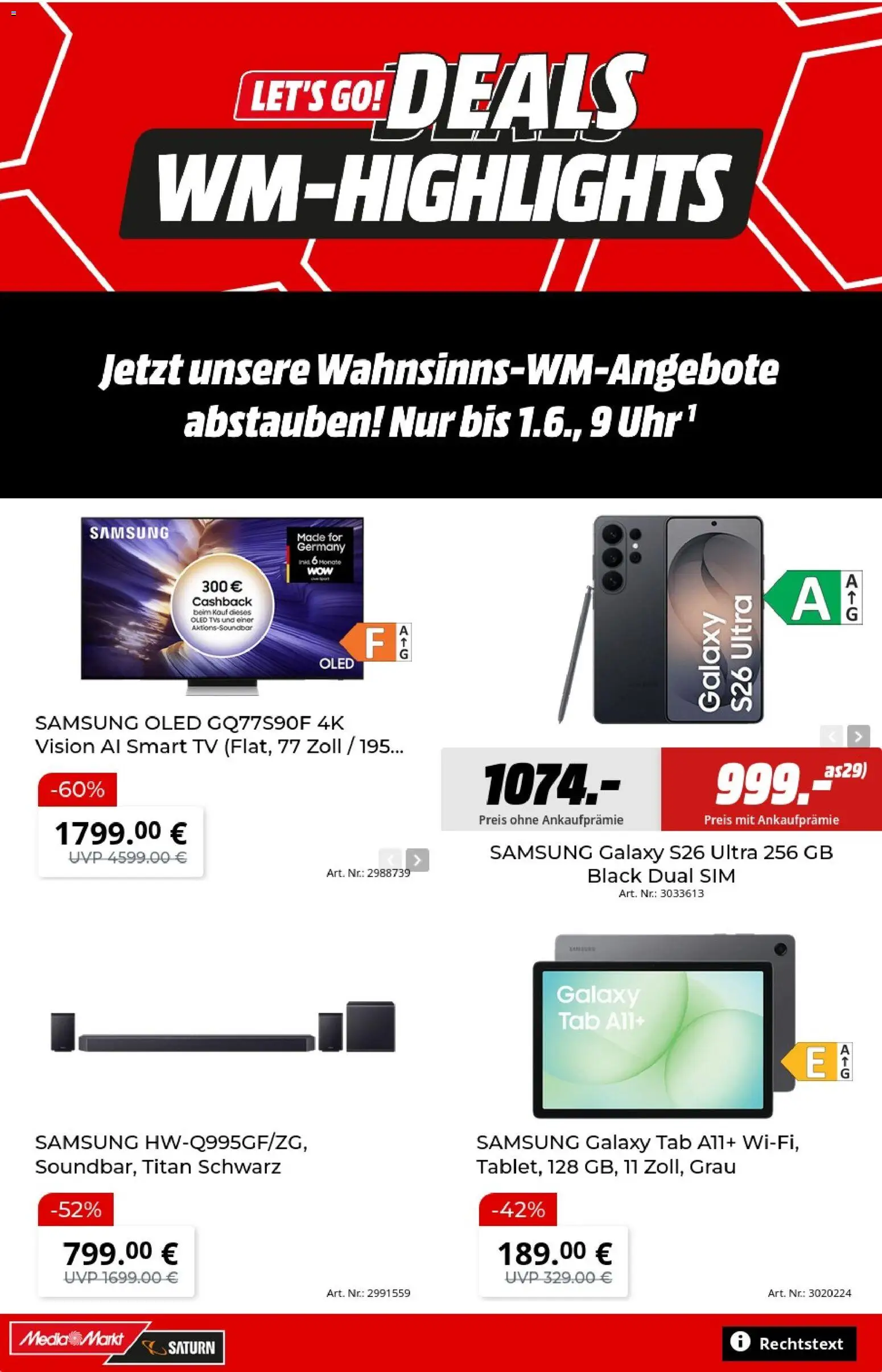 Media Markt Prospekt – gültig ab 15.05.2026 | Seite: 1 | Produkte: Samsung, Smart TV, TV