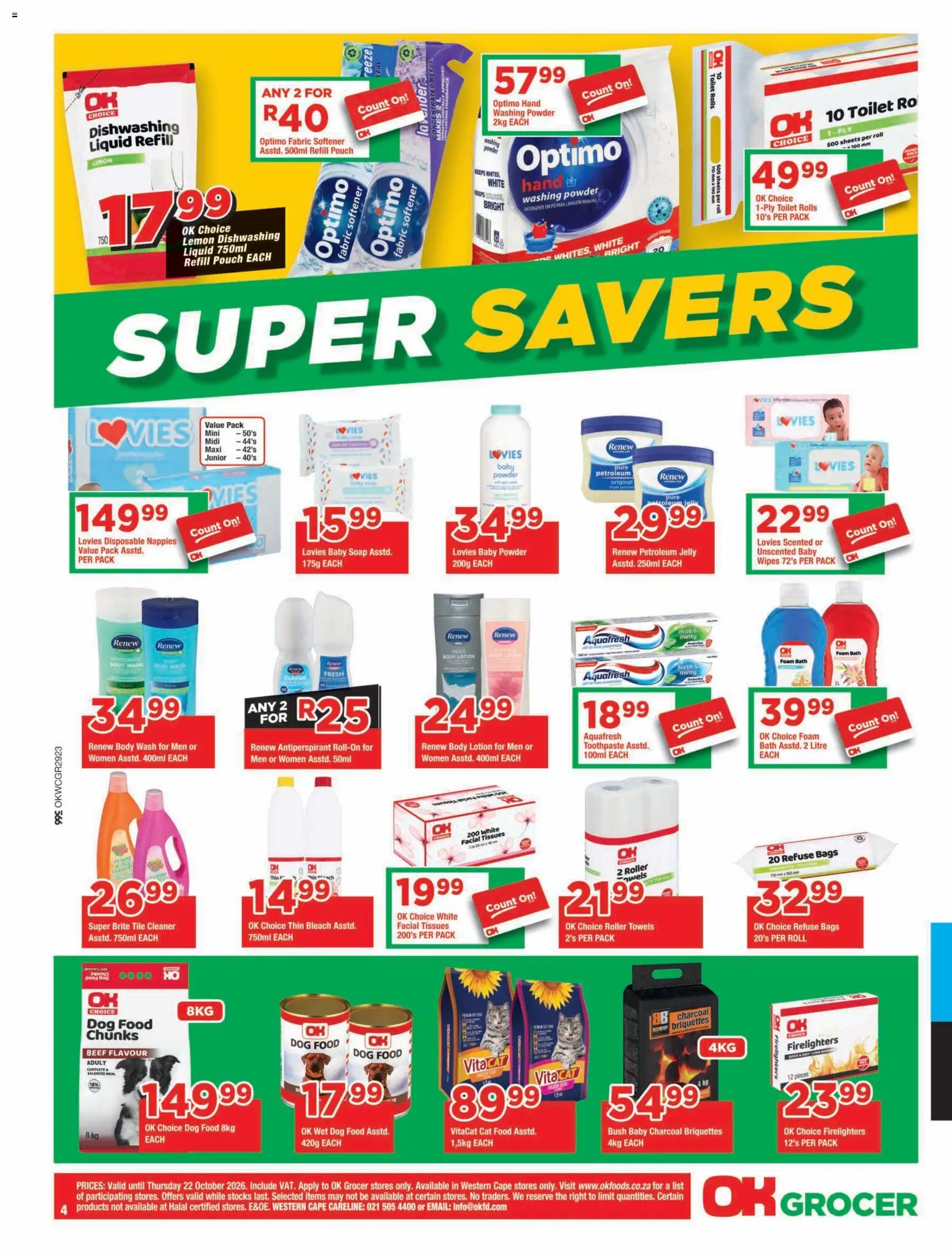 New OK Foods catalogue – valid from 14/10/2026 | Page: 4 | Products: Towels, Antiperspirant, Foam, Nappies