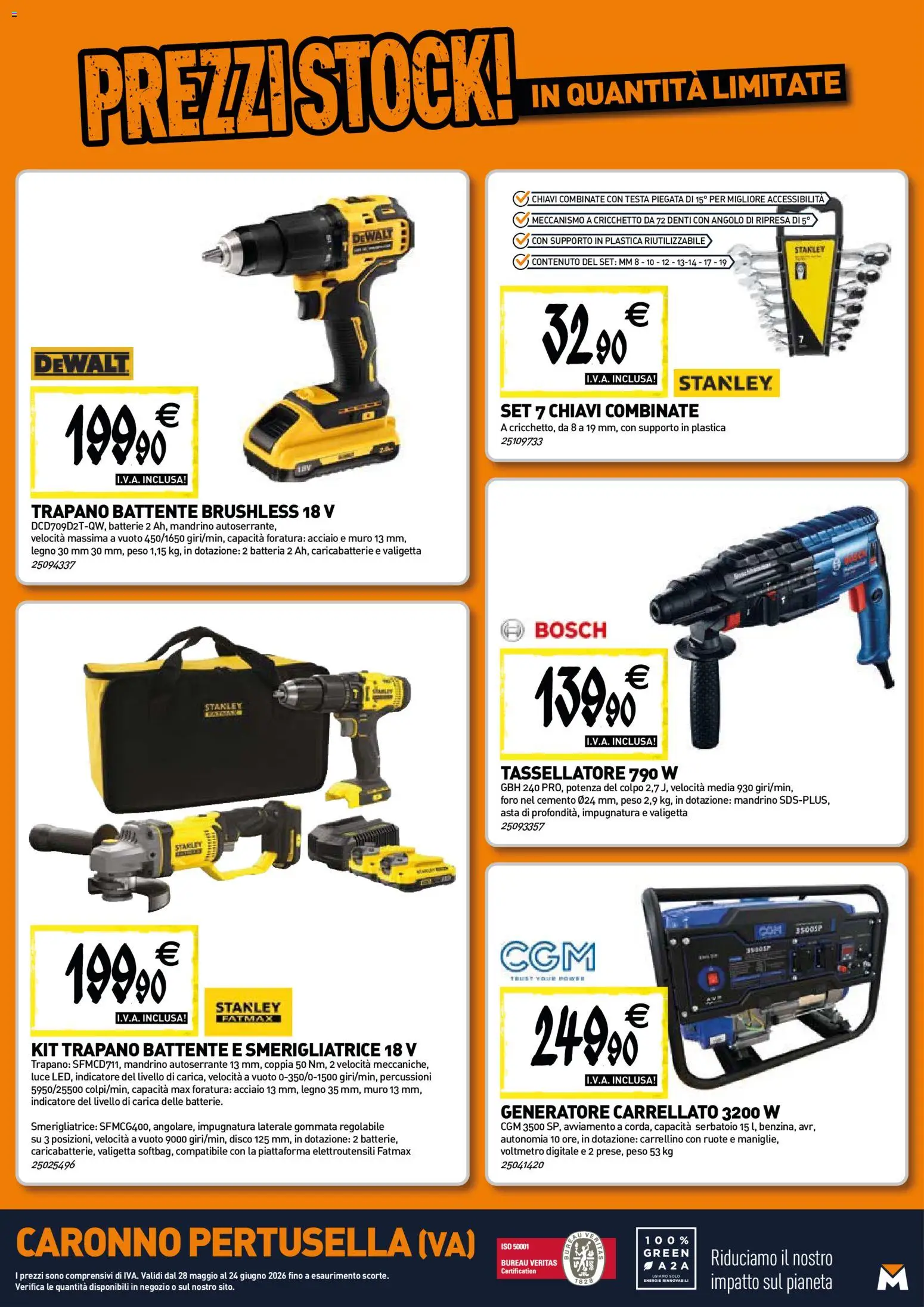 Volantino TECNOMAT del 28.05.2026 | Pagina: 20 | Prodotti: Trapano, Generatore, Batteria, Caricabatterie