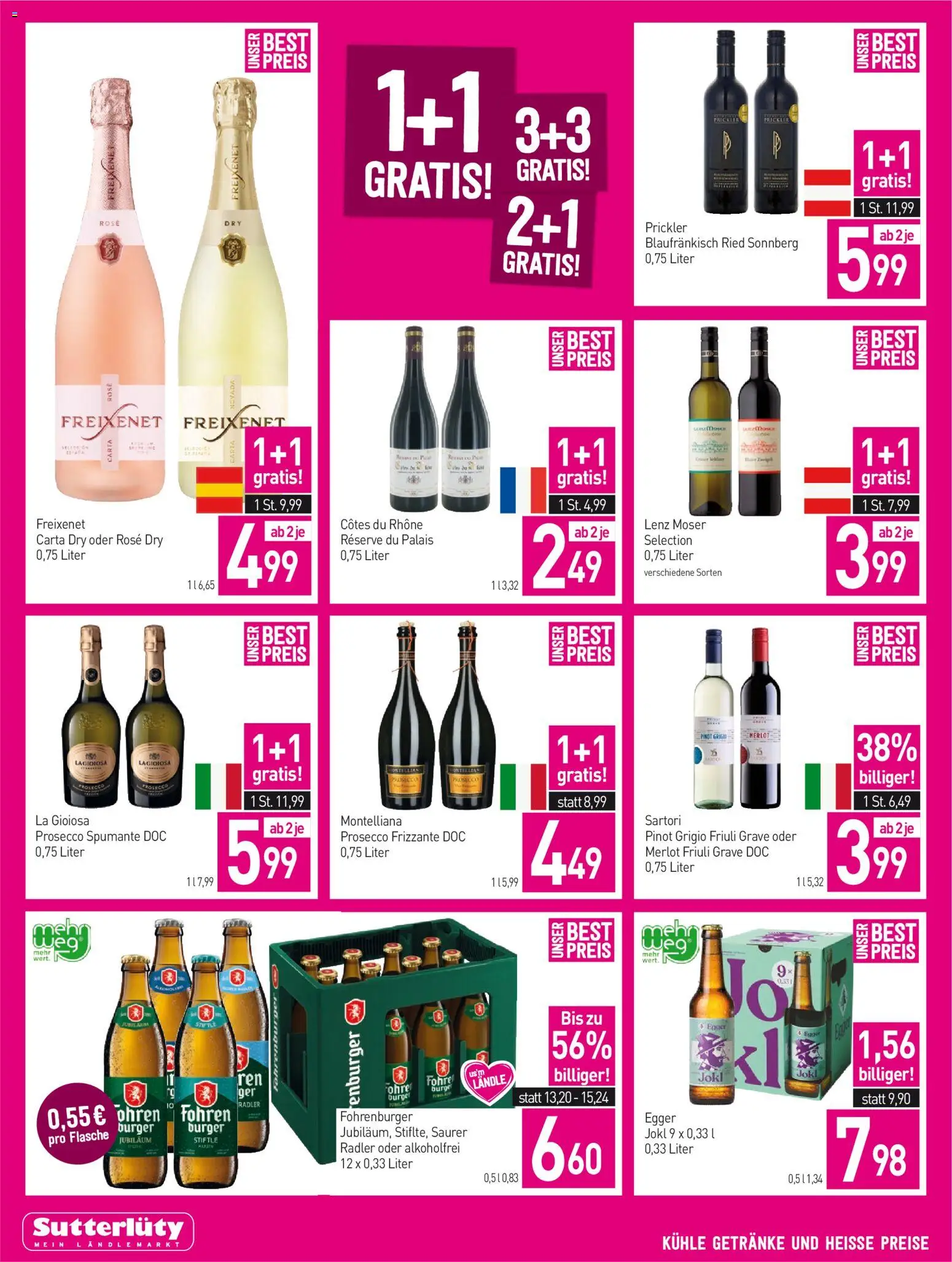 Sutterlüty Flugblatt gültig ab 15.10.2026 | Seite: 10 | Produkte: Burger, Getränke, Prosecco, Radler